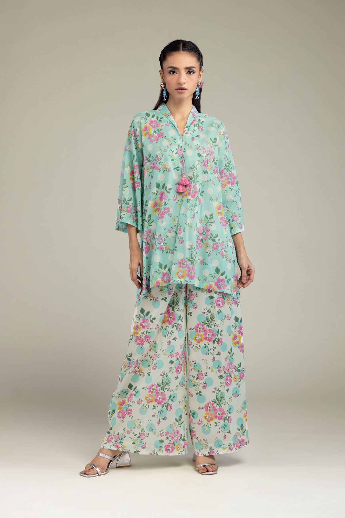 Printed Cambric Floral Cambric Pants - 1-26-205-A-C1-VG