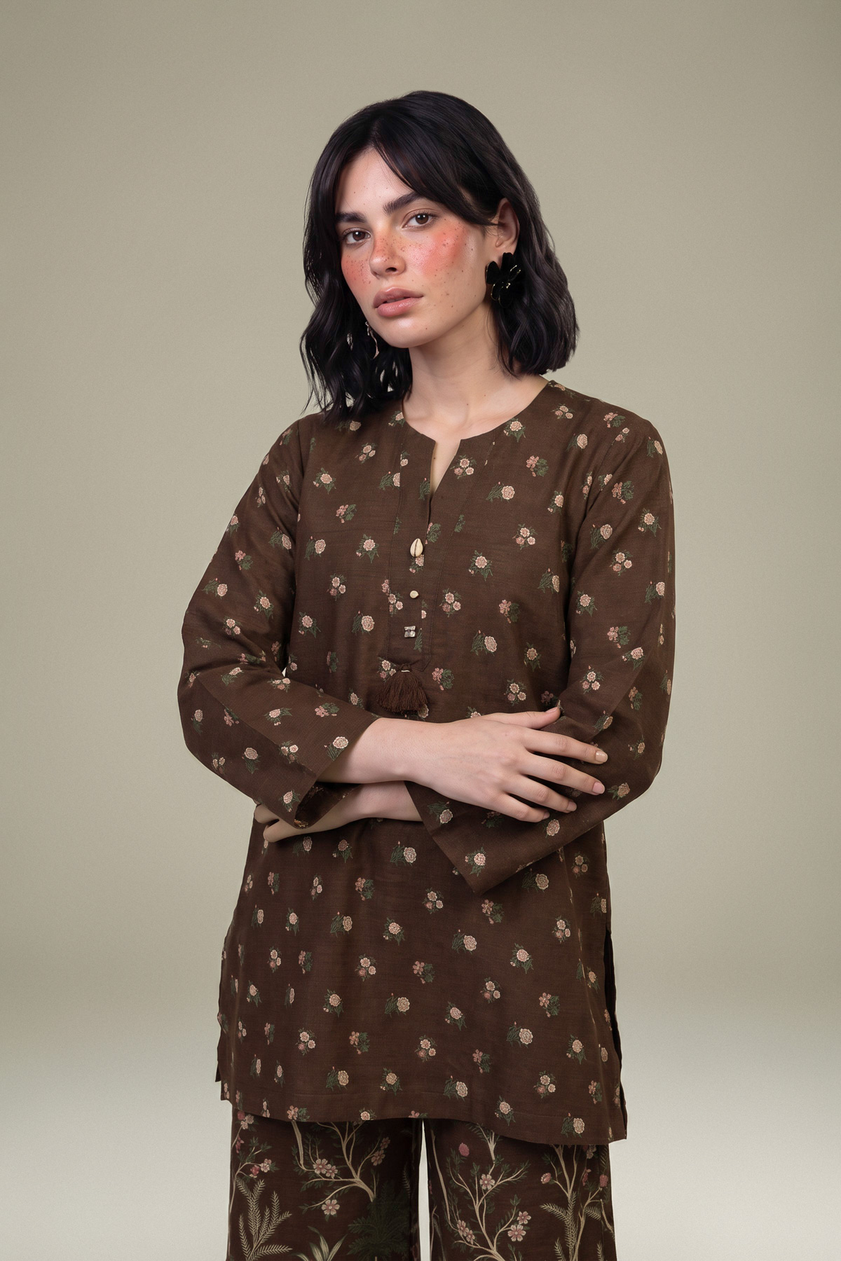 Printed Light Khaddar Tailored 2-Piece Set - 2-26-308-A-G1-VG