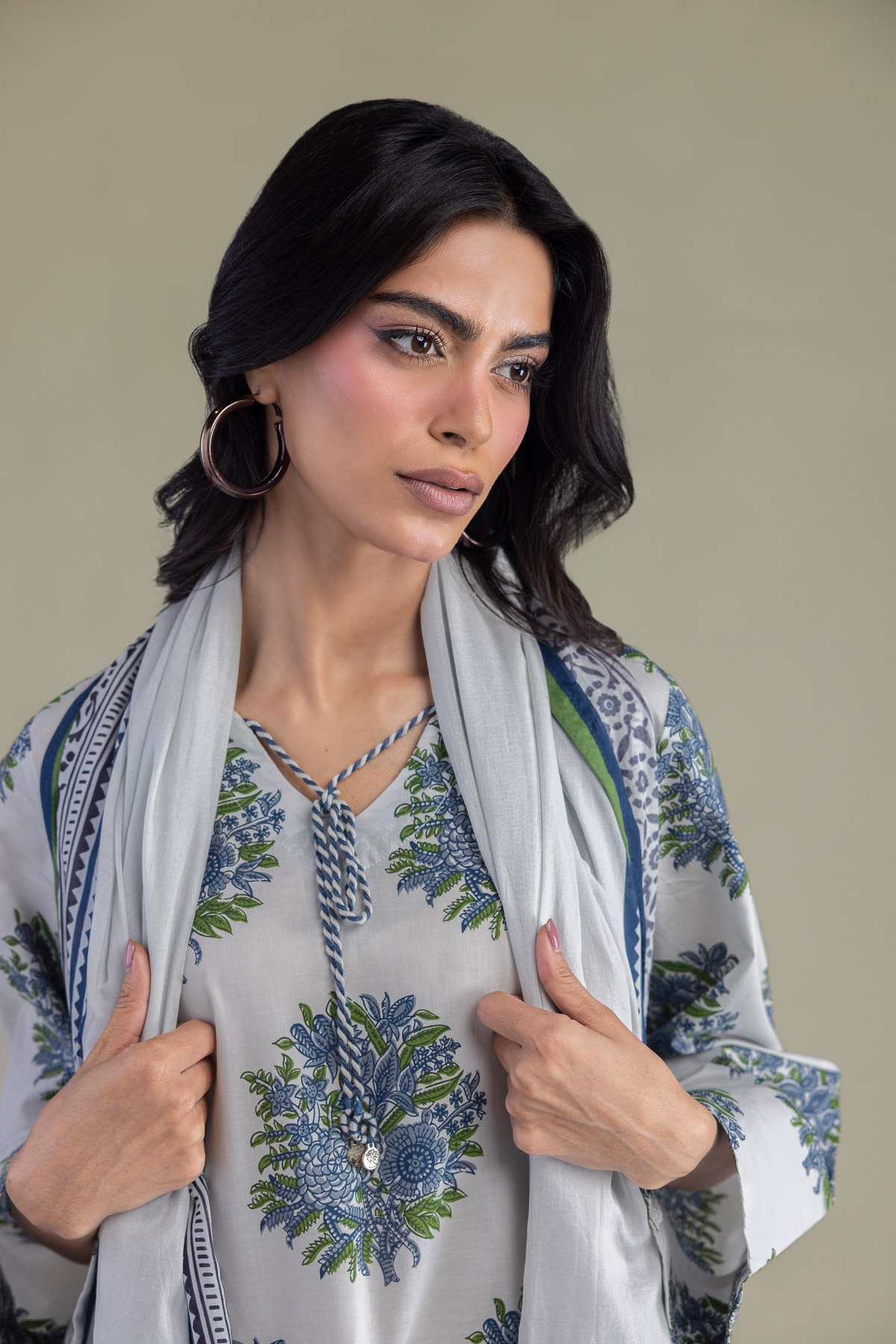 Printed Lawn Printed Cambric Dupatta - 1-26-102-A-F-VG
