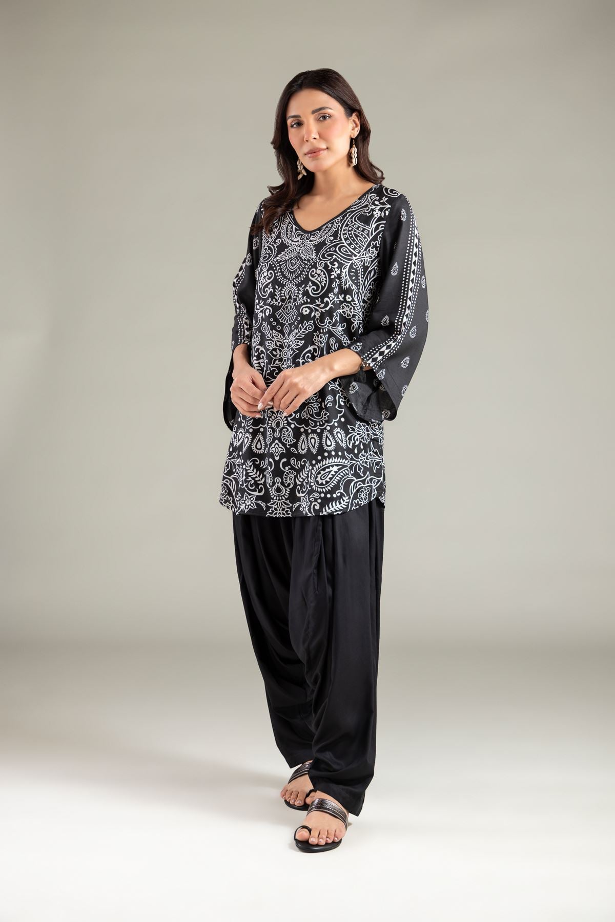 Printed Viscose Solid Shalwar - 1-26-110-A-D-VG