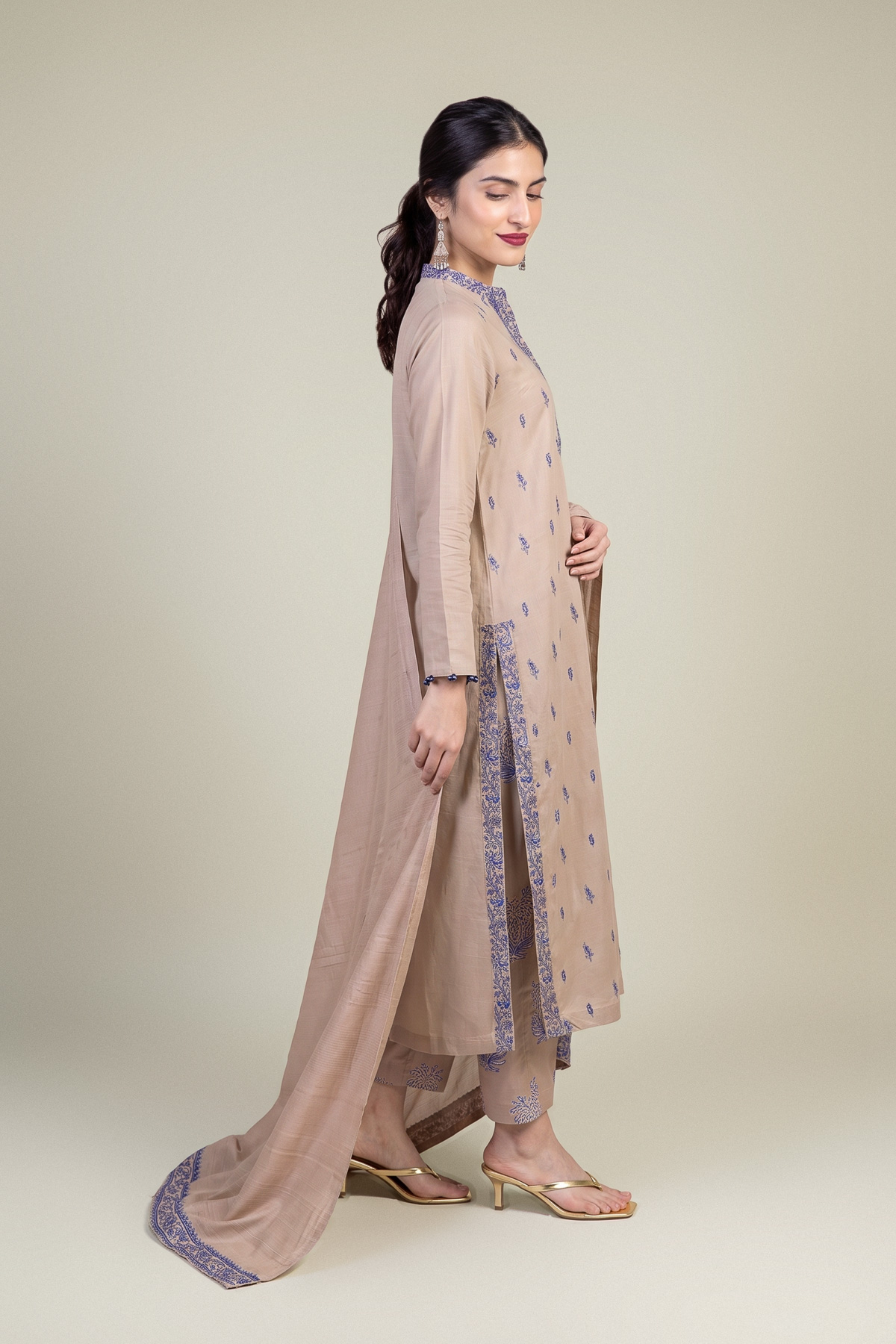 Embroidered Polyester Silk Polyester Silk Dupatta - 1-26-309-B-D1-VG