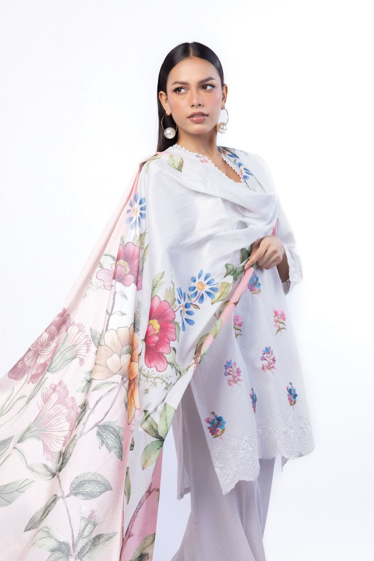 Embroidered Cotton Dobby Tailored 3 Piece - 1-26-108-A-F-VG