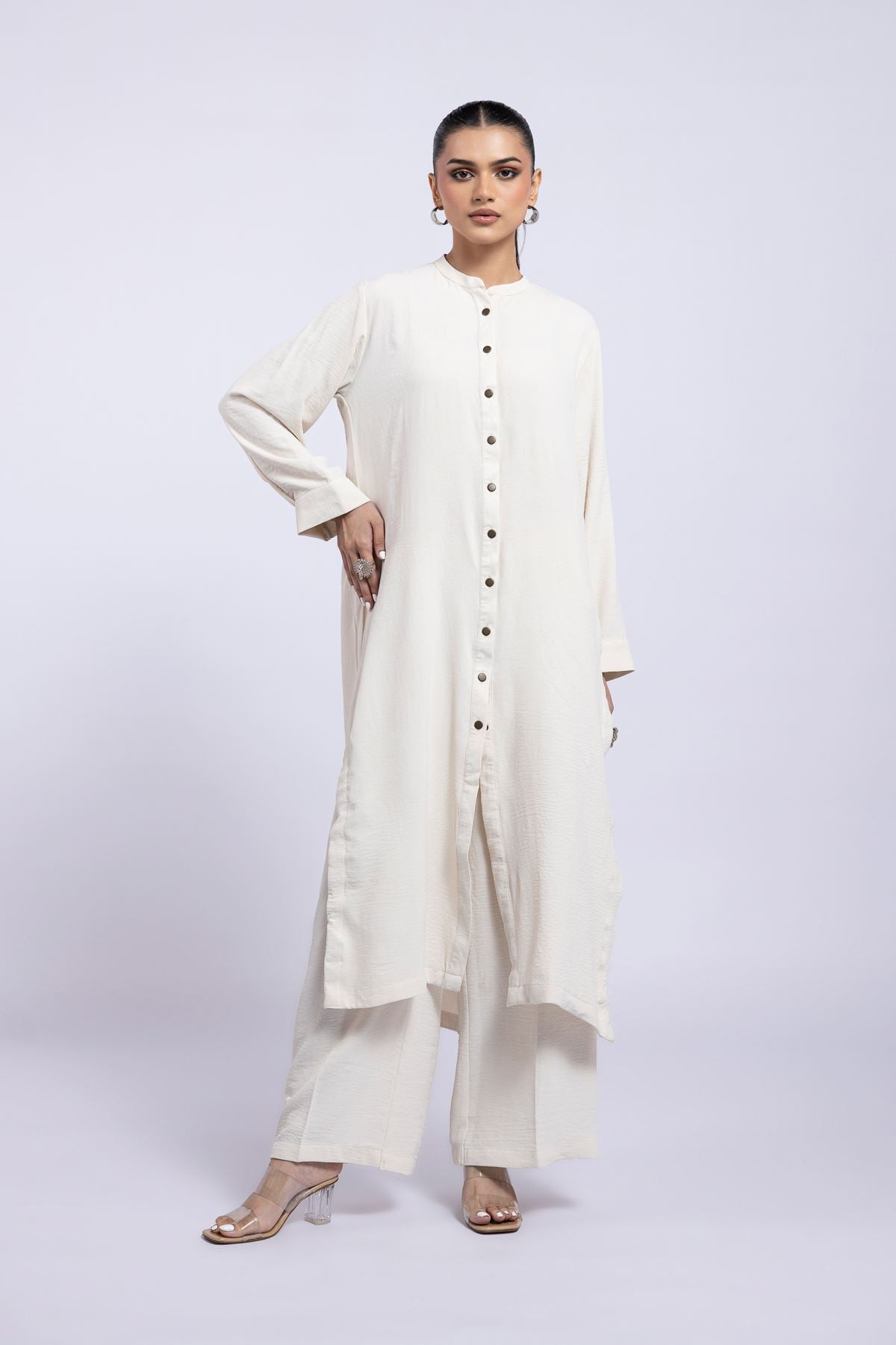 Dyed Pebble Kurta - 25-07-7E7-09TA-VG