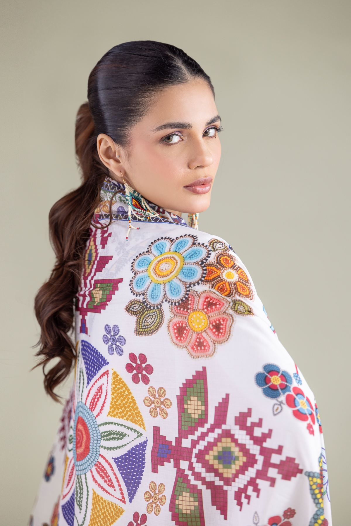 Embroidered Lawn Printed Dupatta - 1-26-127-A-F-VG