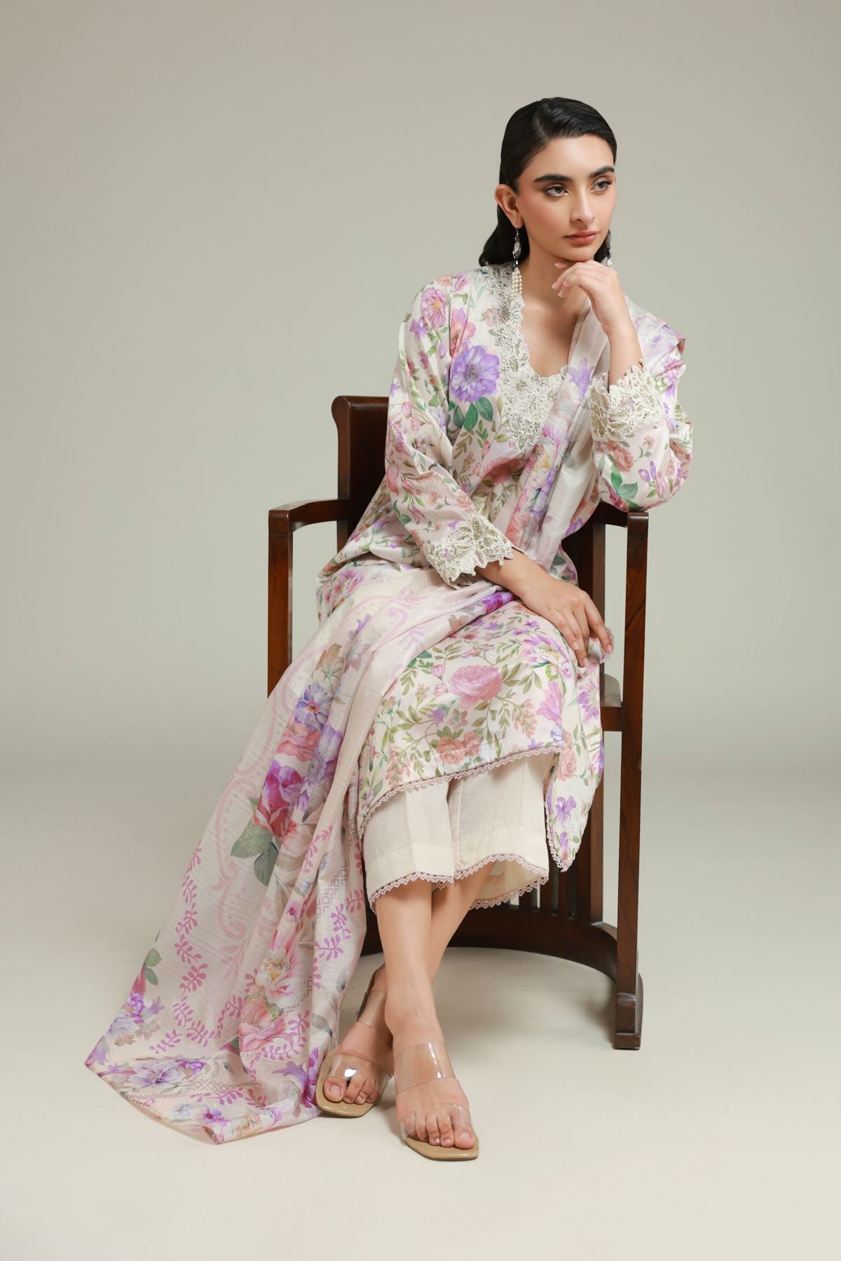 Printed Satin Fabrics 3 Piece - A33-26-110FJ1-VG