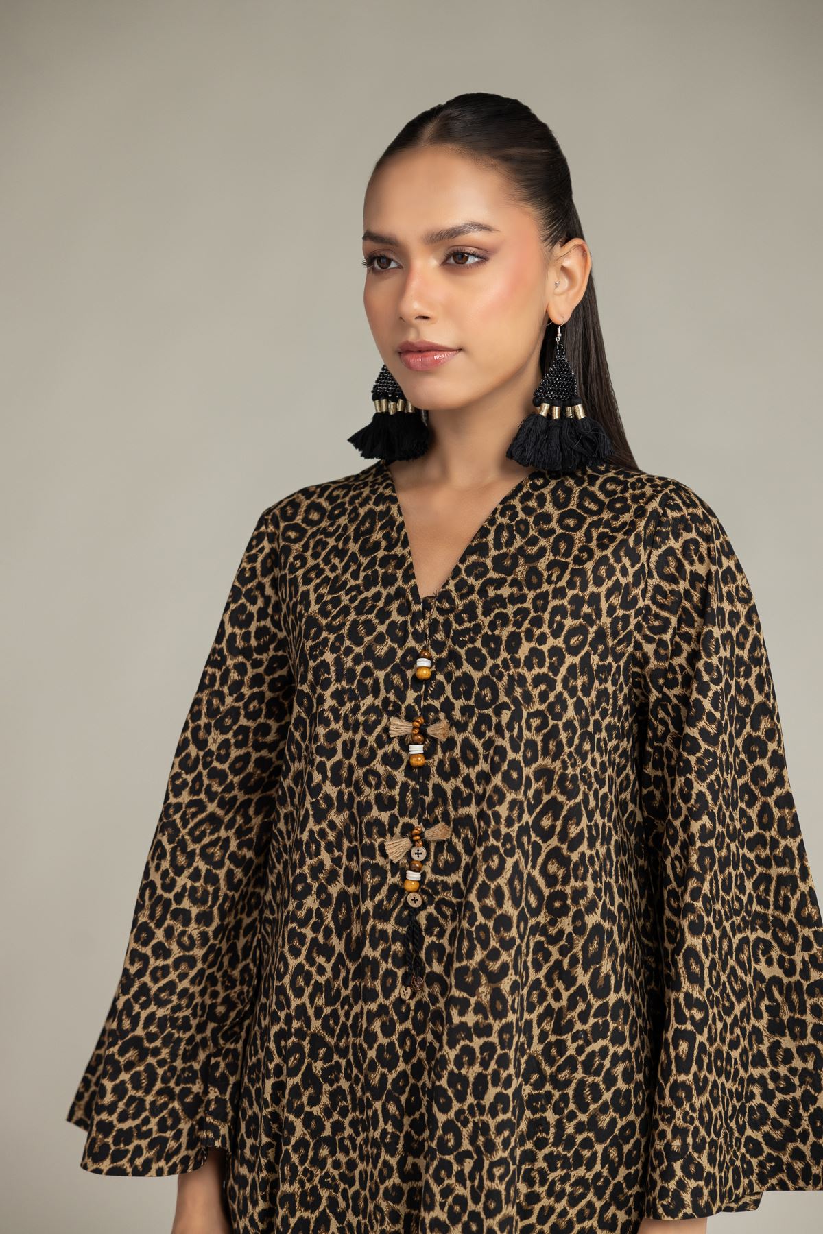 Printed Cambric Long Cambric Kurta - 5-26-105-F-C-VG