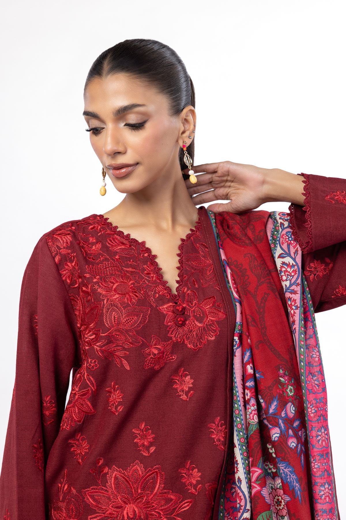 Embroidered Khaddar Tailored 3 Piece - KN31AST-VG