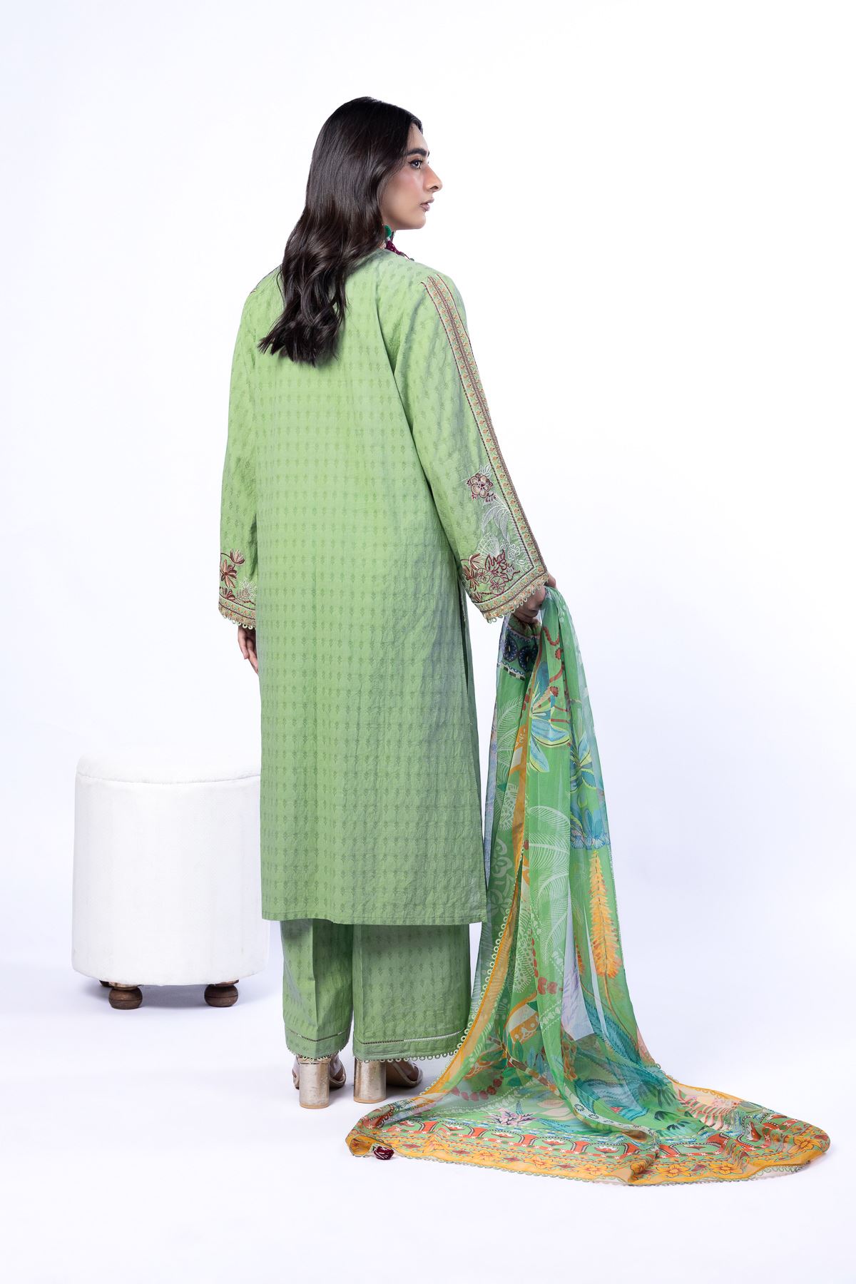Embroidered Cotton Dobby Fabrics 3 Piece - A112-26-119EA2-VG