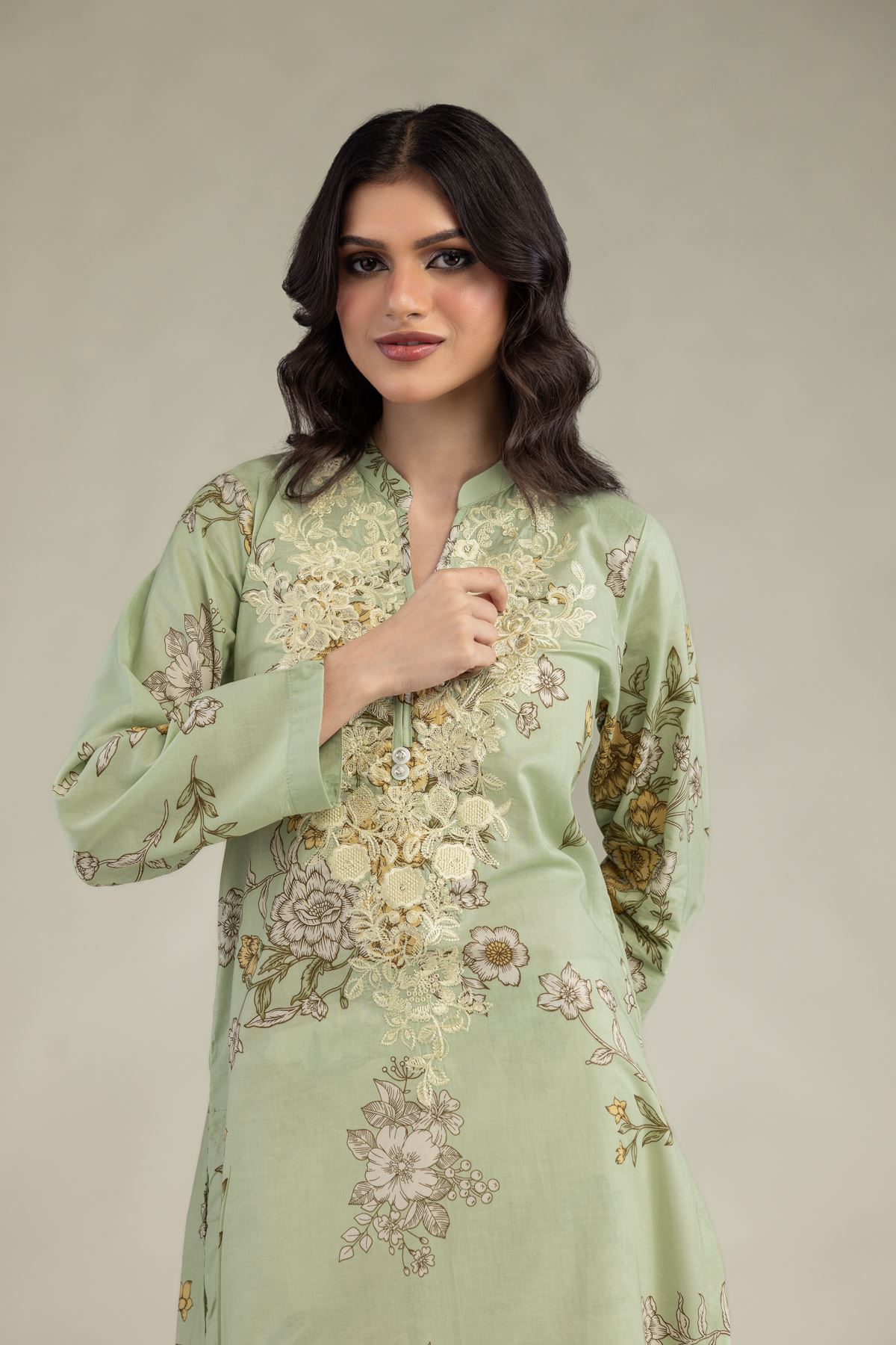 Embroidered Lawn Lawn Floral Kurta - 2-26-308-A-G1-VG