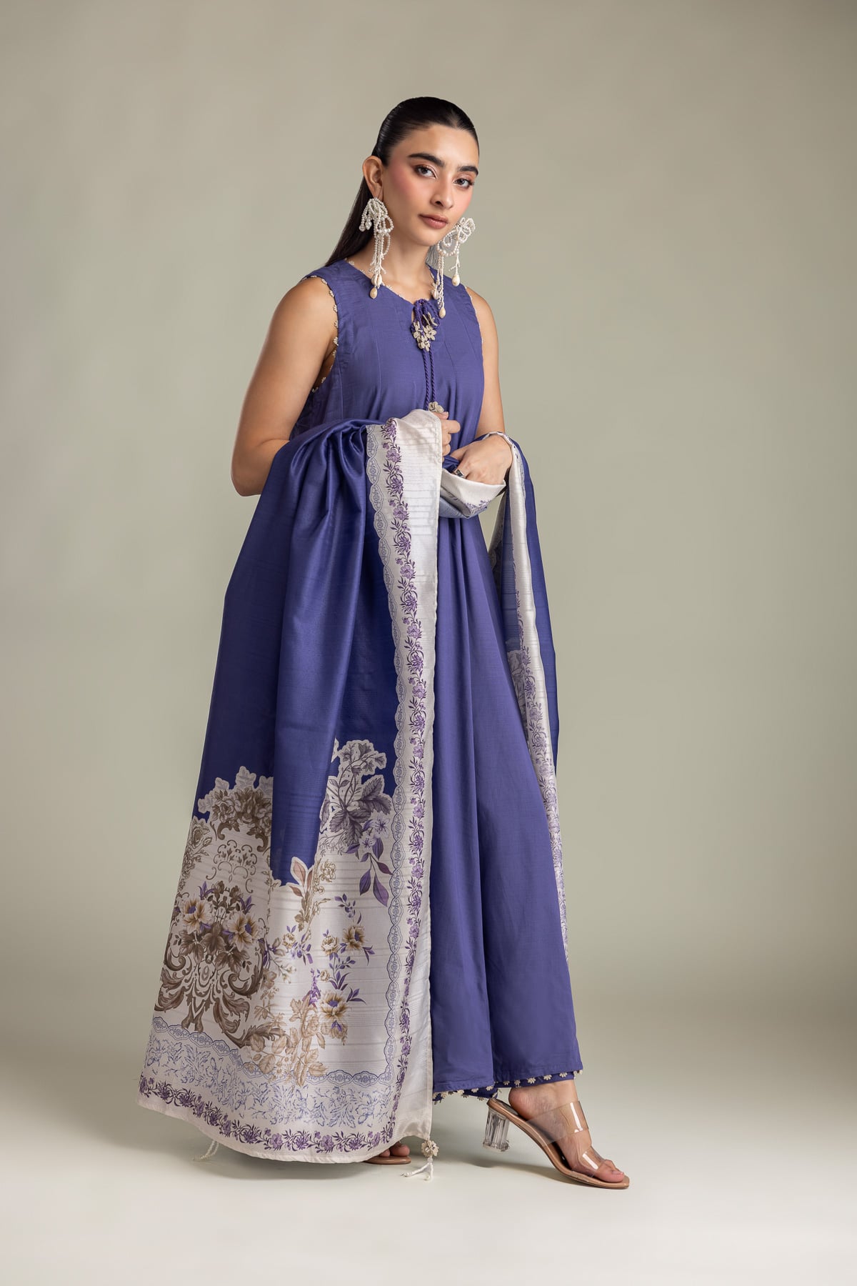 Printed Mesuri Floral Mesuri Dupatta - 2-26-202-A-D-VG