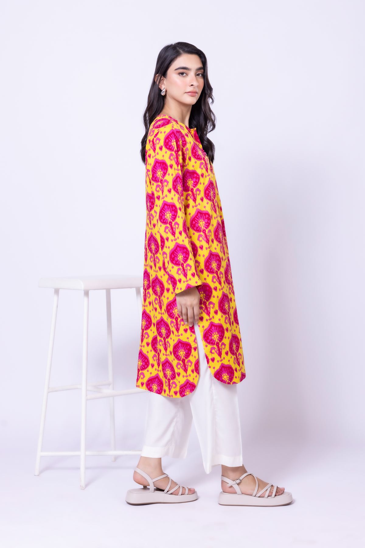 Printed Viscose Silk Kurta - 25-09-10E4-05TB-VG
