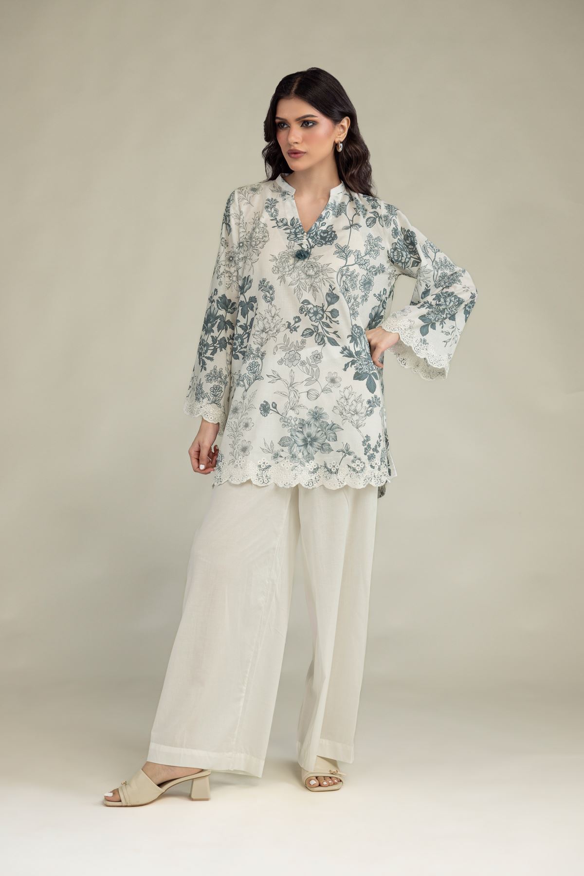 Embroidered Lawn Lawn V-Neck Kurta - 1-26-229-C-H1-VG