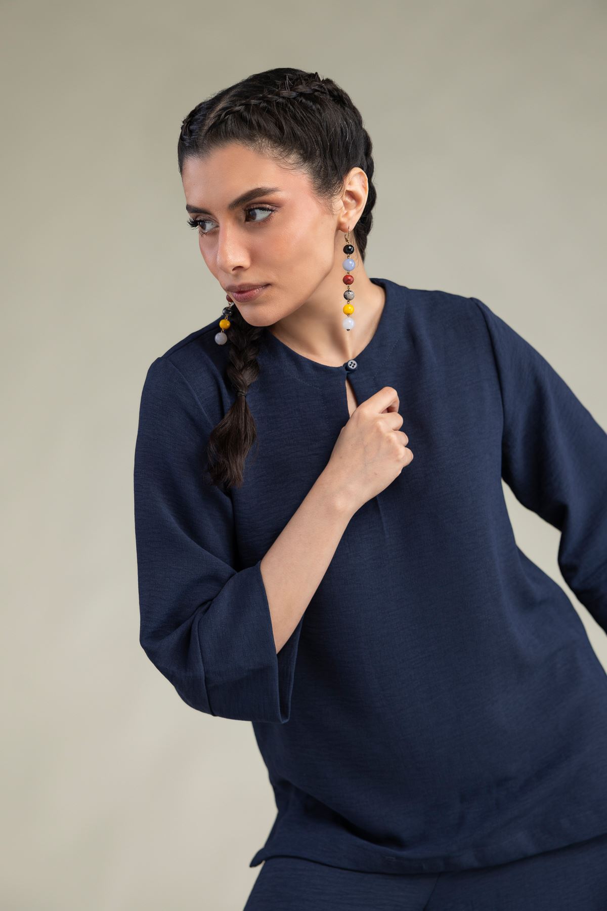 Dyed Crepe Georgette Crepe Georgette Blouse - 2-26-308-A-B1-VG