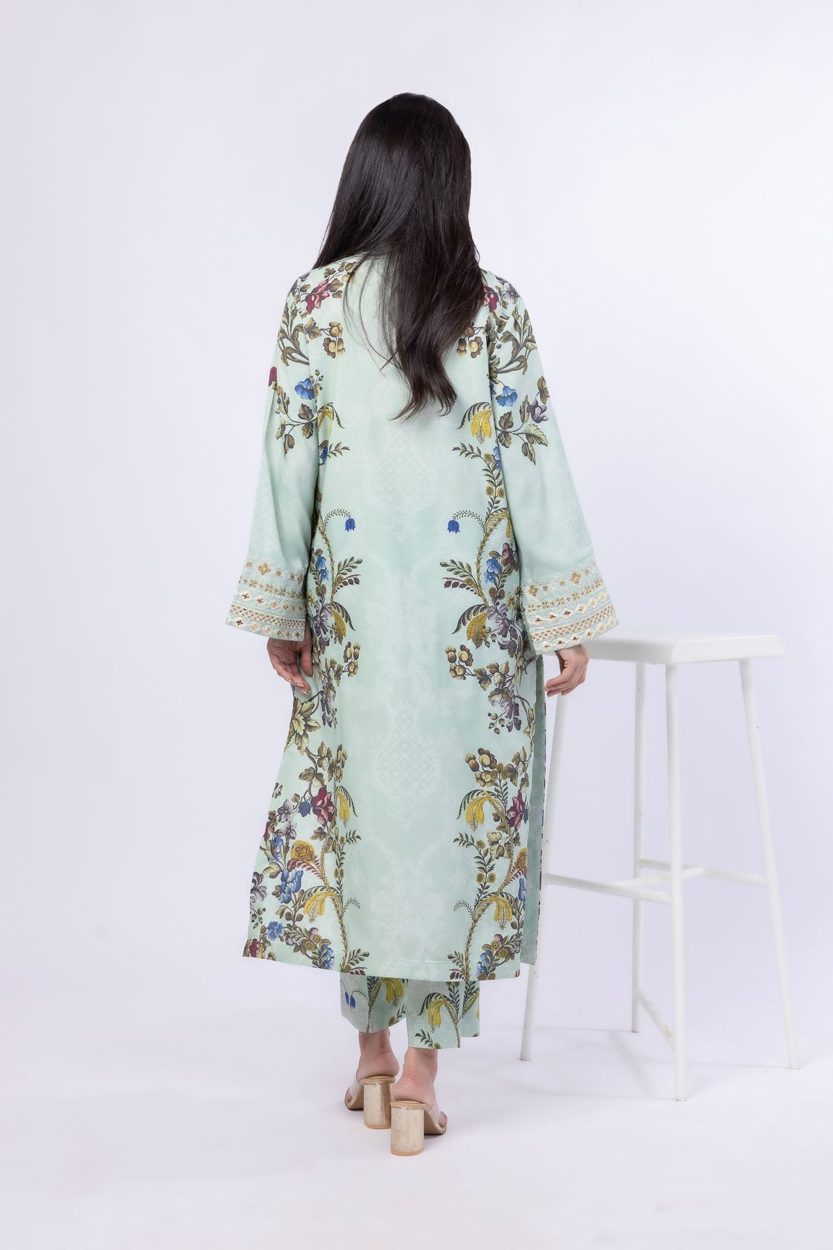 Embroidered Russian Raw Silk Kurta - 25-09-9S3-07TB-VG