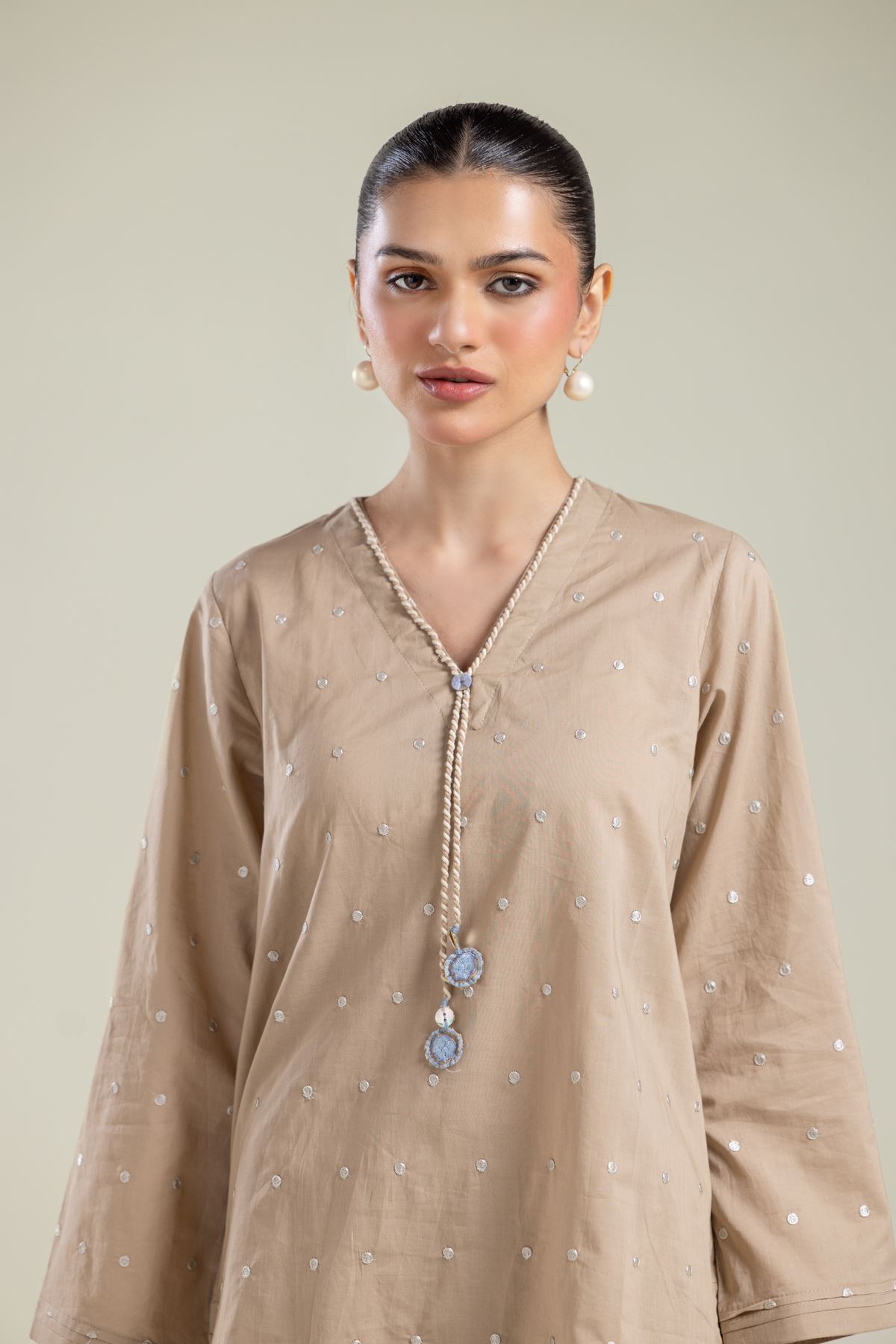 Embroidered Cambric Short Cambric Kurta - 1-26-204-A-A1-VG