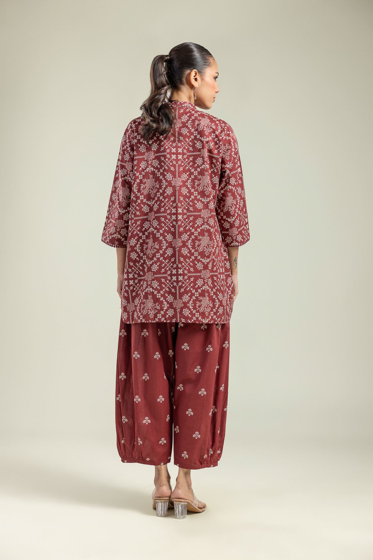 Printed Cambric Short Cambric Kurta - 1-26-208-A-H2-VG