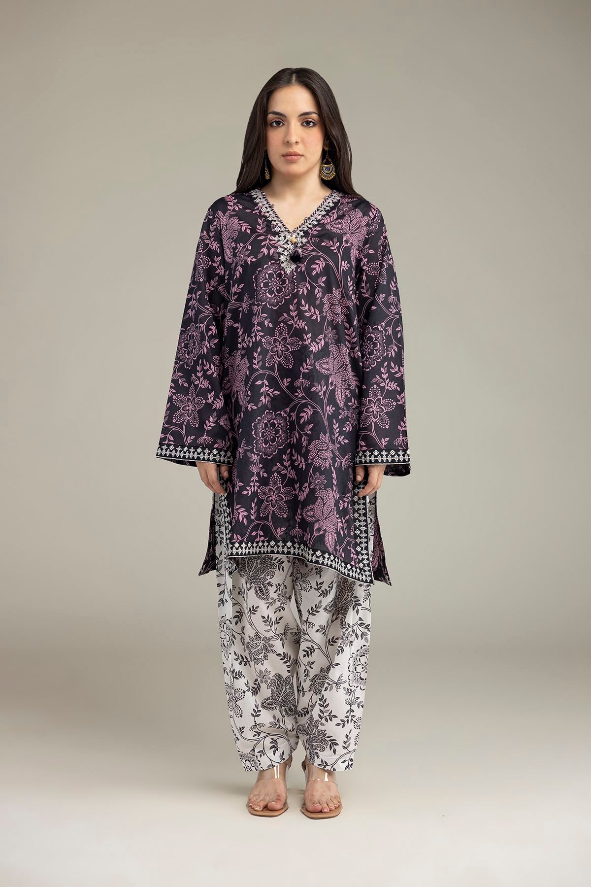 Embroidered Cambric Fabrics 2 Piece | Top and Bottom - R-1-26-134-A-C-VG