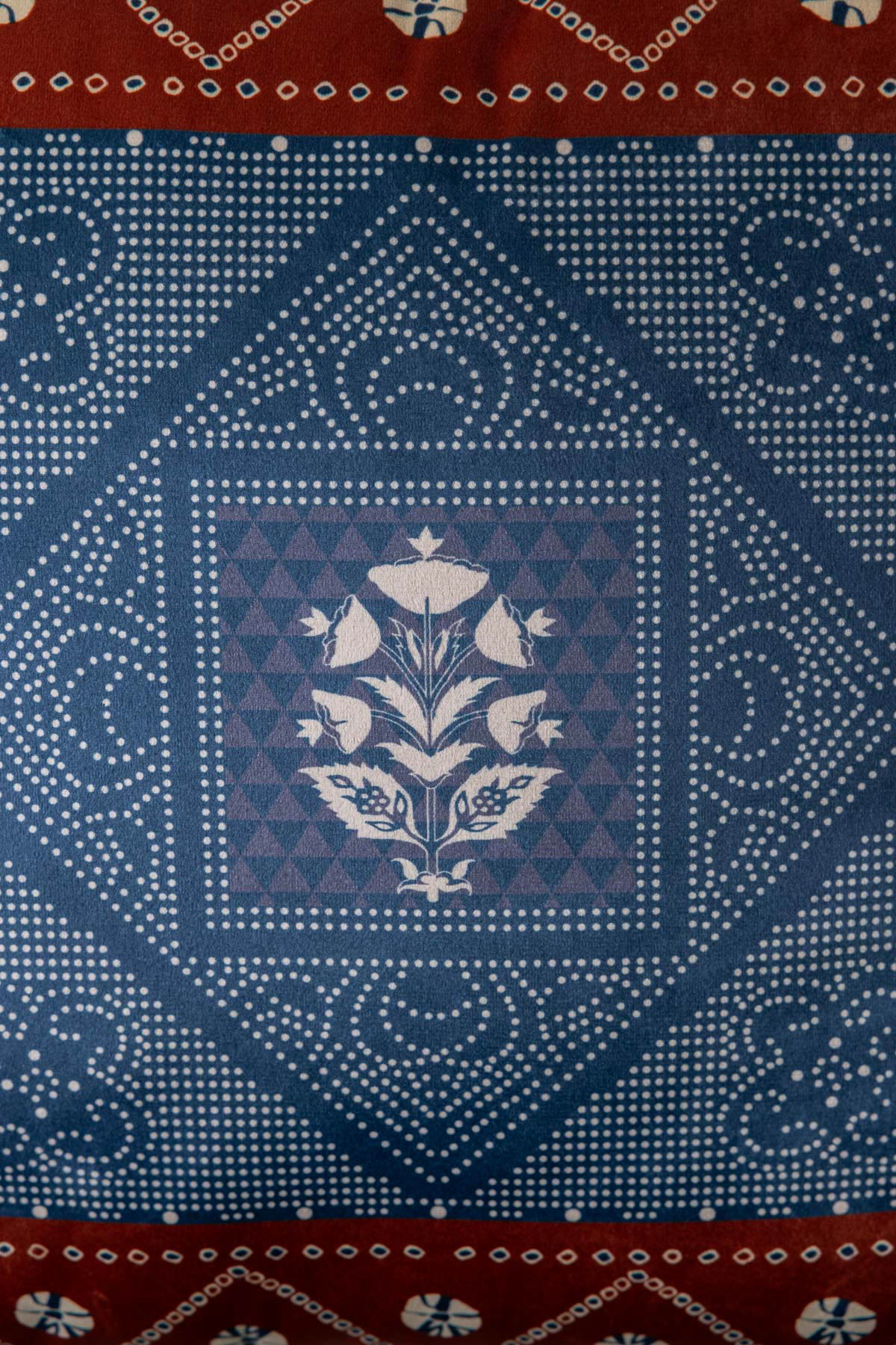 Printed Velvet 16x16in Cushion Cover - 2-26-202-A-D-VG
