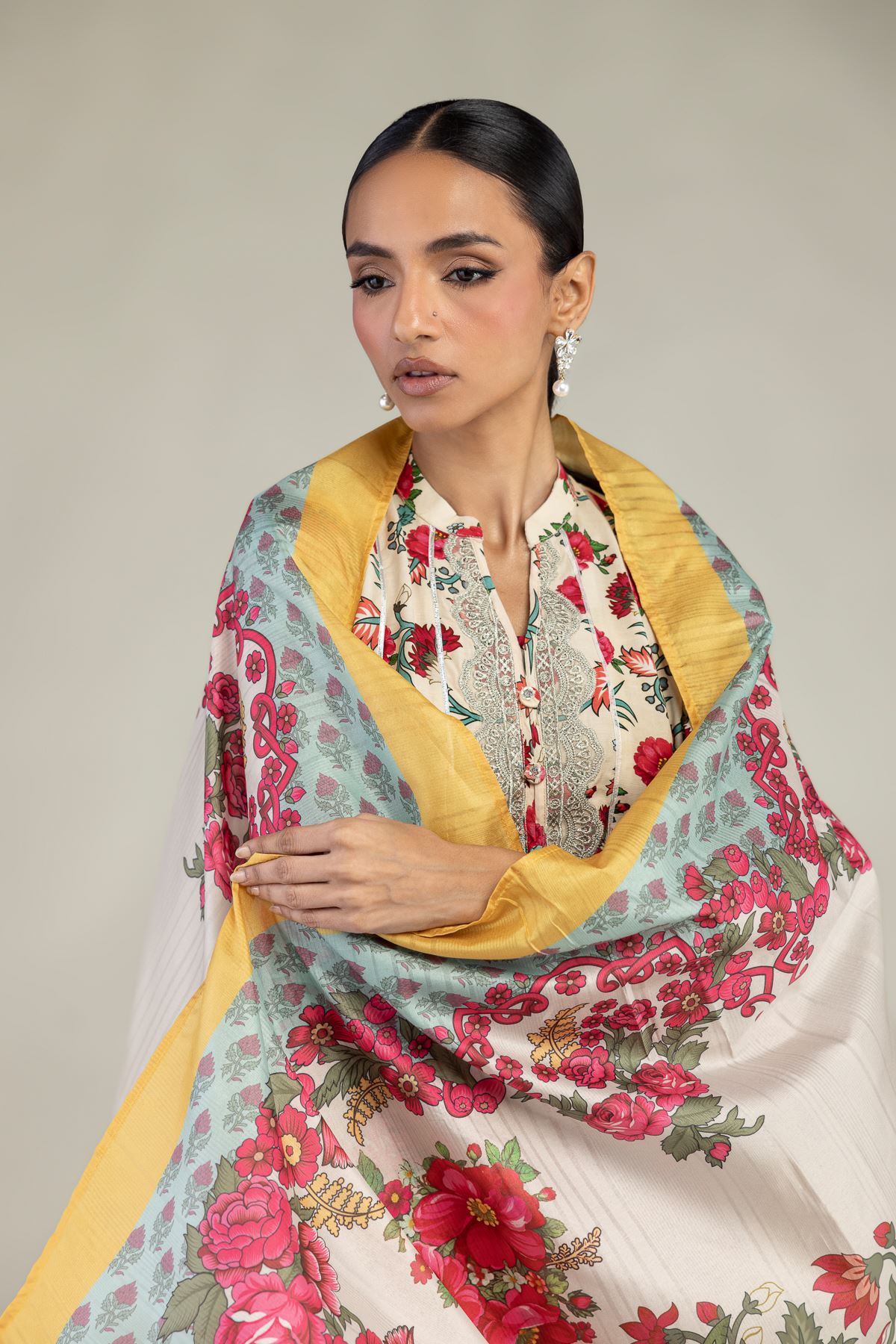 Embroidered Mesuri Dupatta - 2-26-202-A-D-VG