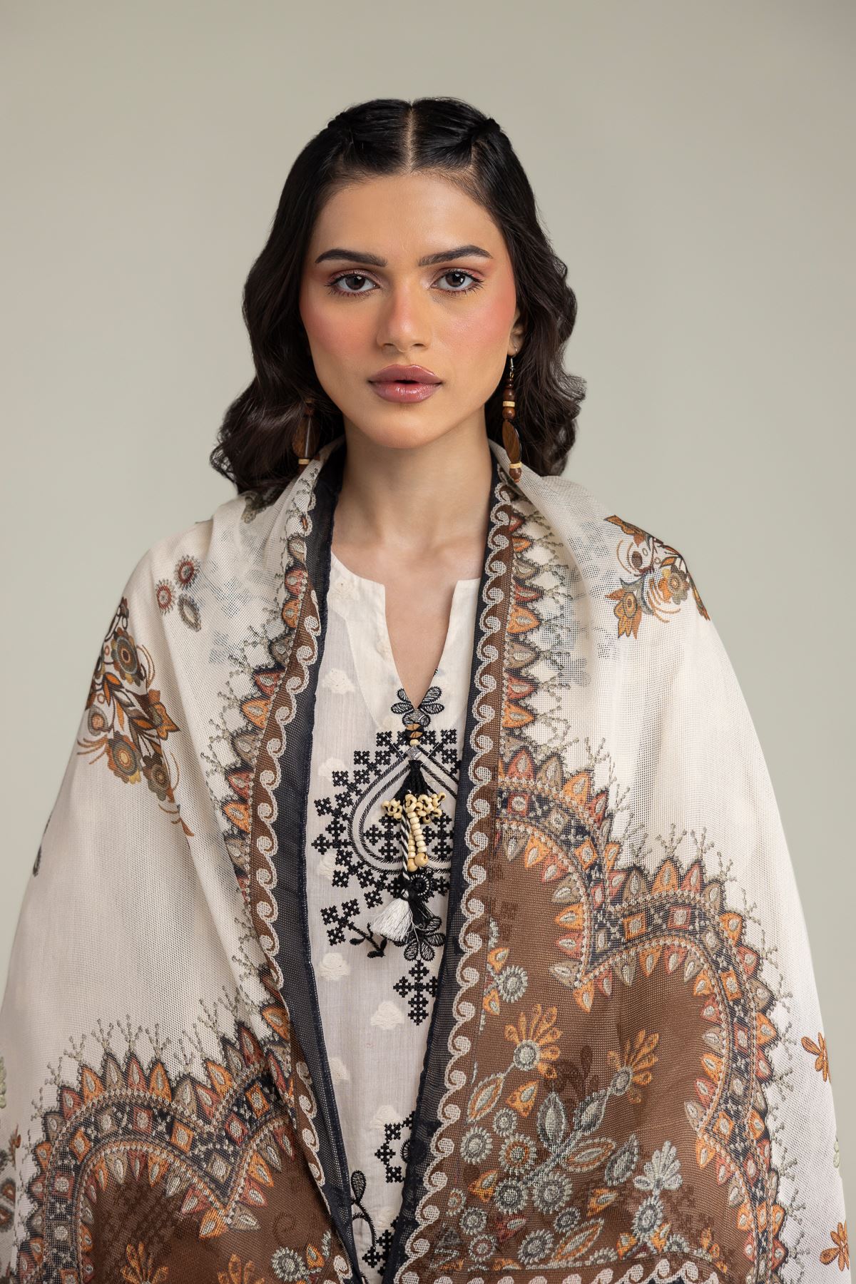 Embroidered Broshia 3-Piece Tailored Suit - 1-26-102-A-F-VG