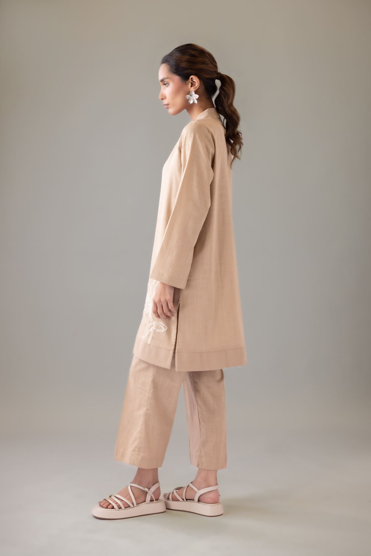 Dyed Heavy Textured Cotton Pants - 25-10-12E9-02TA-VG
