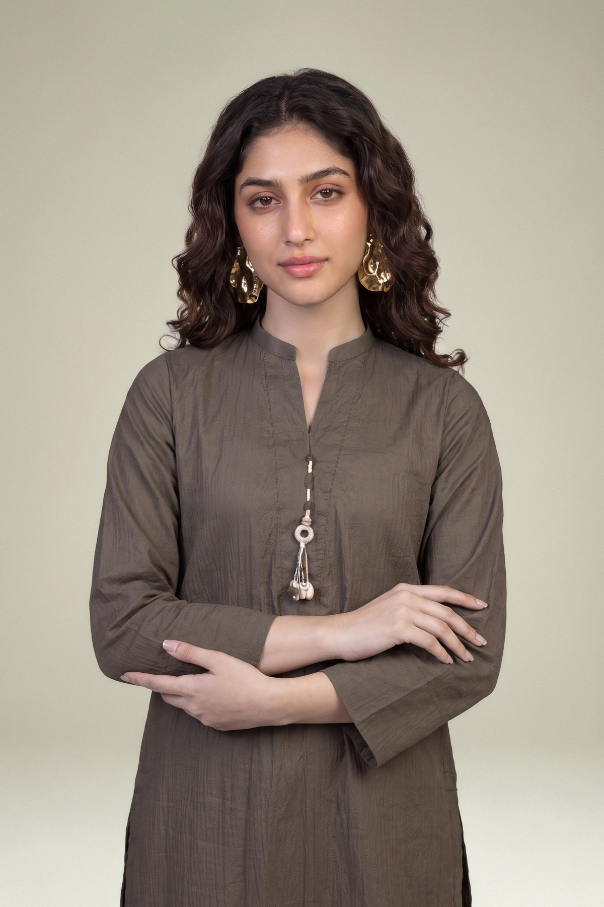 Embroidered Cotton Crinkle Cotton Crinkle Kurta - 1-26-102-A-F-VG