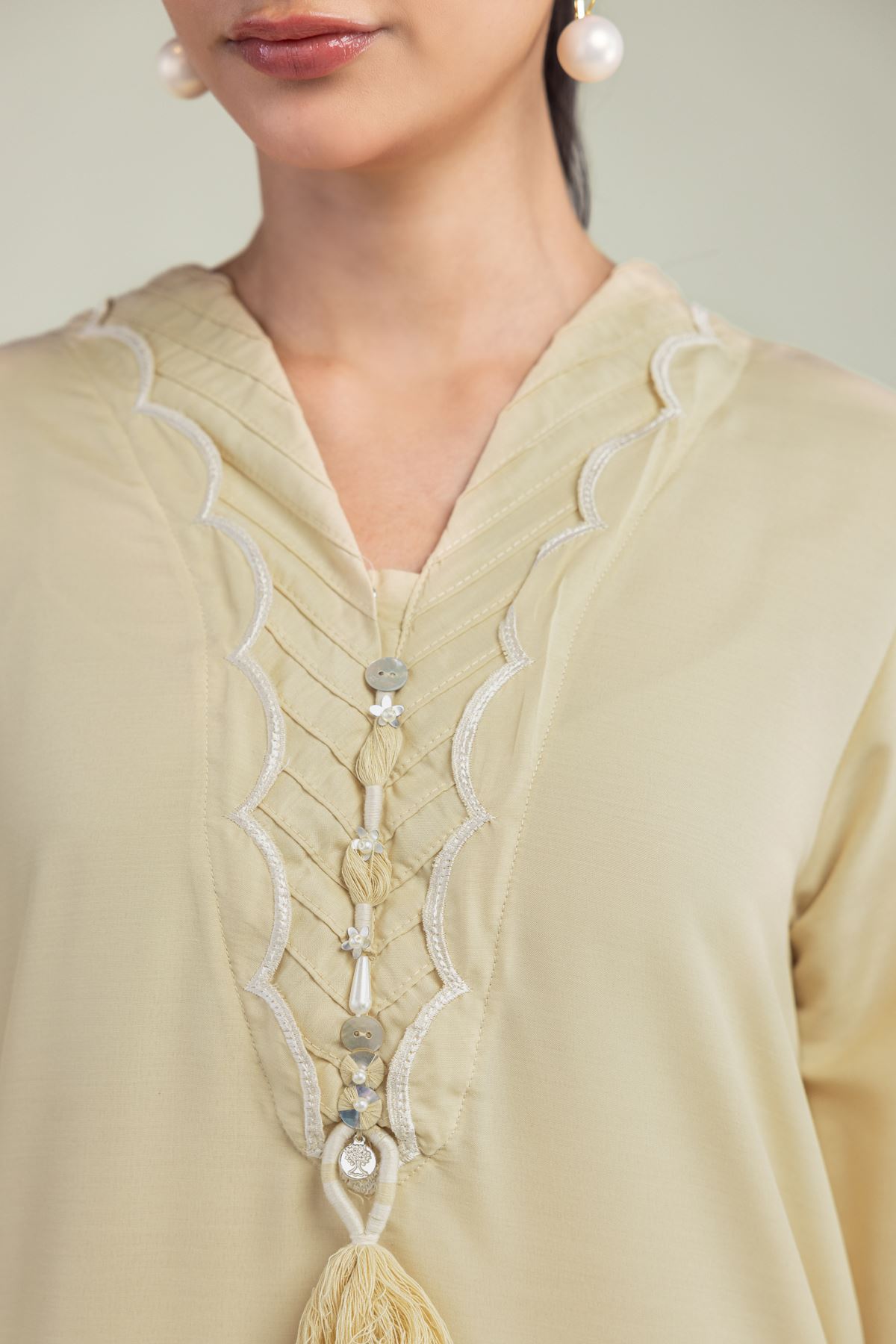 Embroidered Arabic Lawn Long Lawn Kurta - T-A33-26-210FJ1-VG