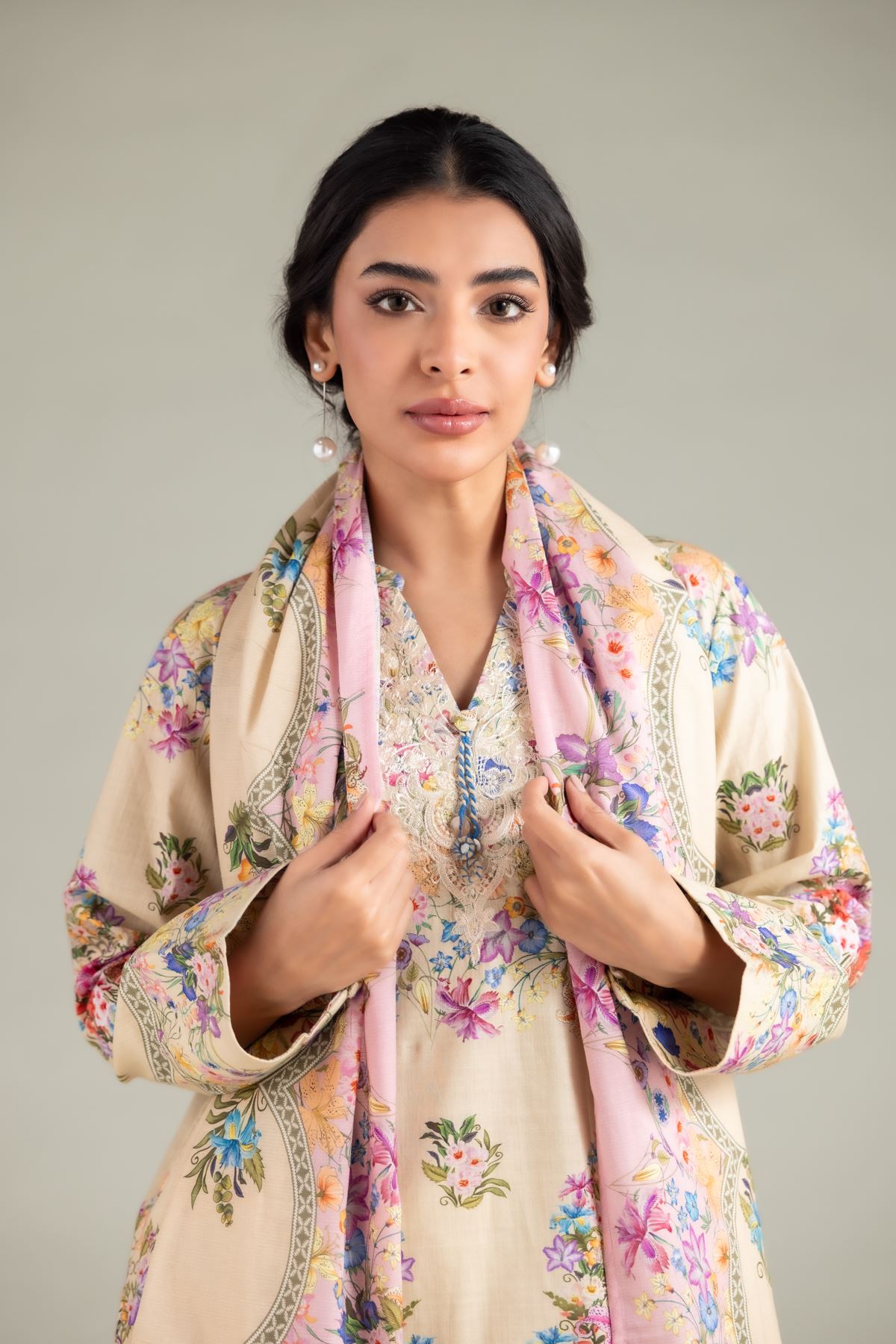 Printed Textured Lawn Dupatta - 1-26-130-C-C-VG