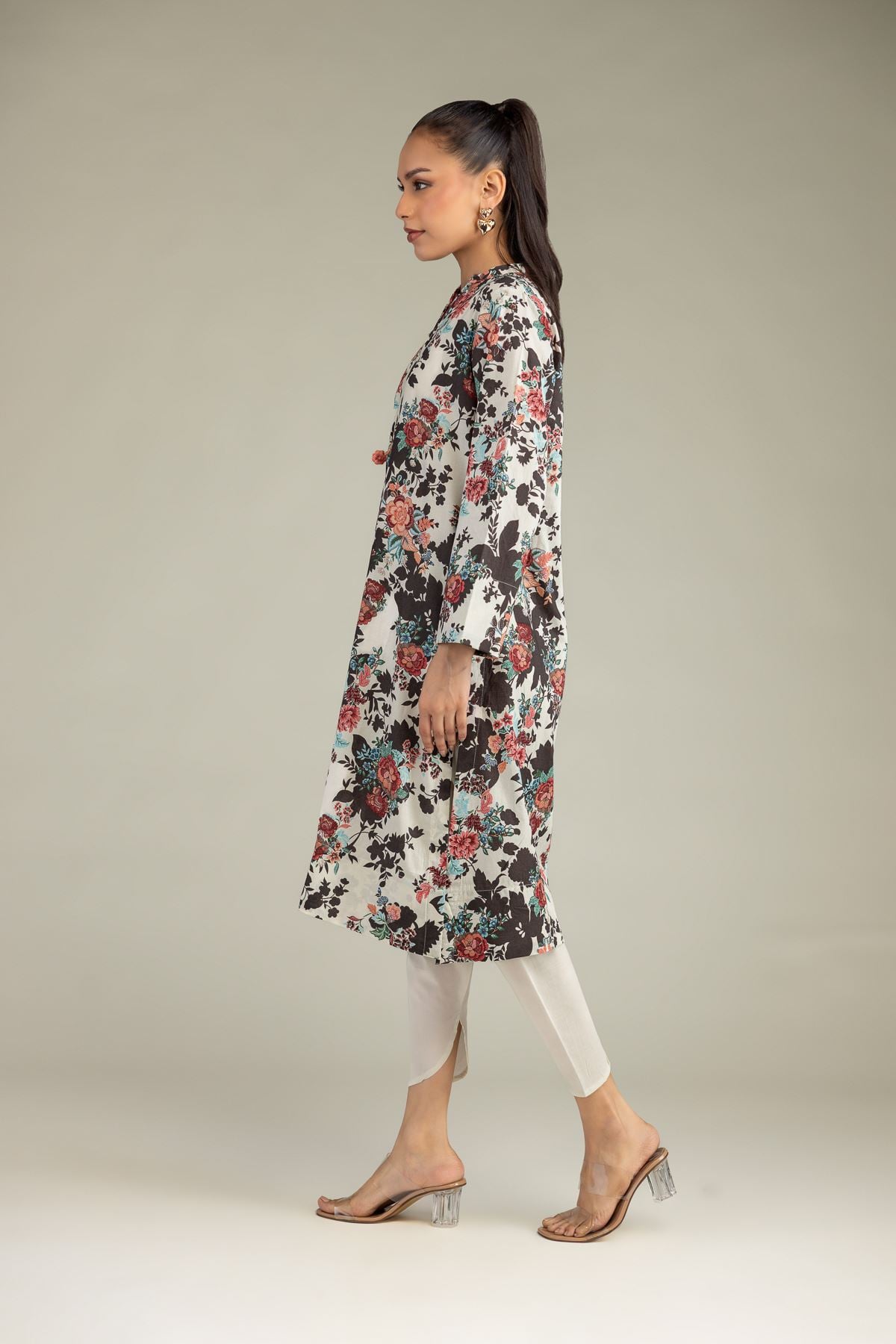 Printed Cambric Solid Cambric Shalwar - 1-26-102-A-F-VG