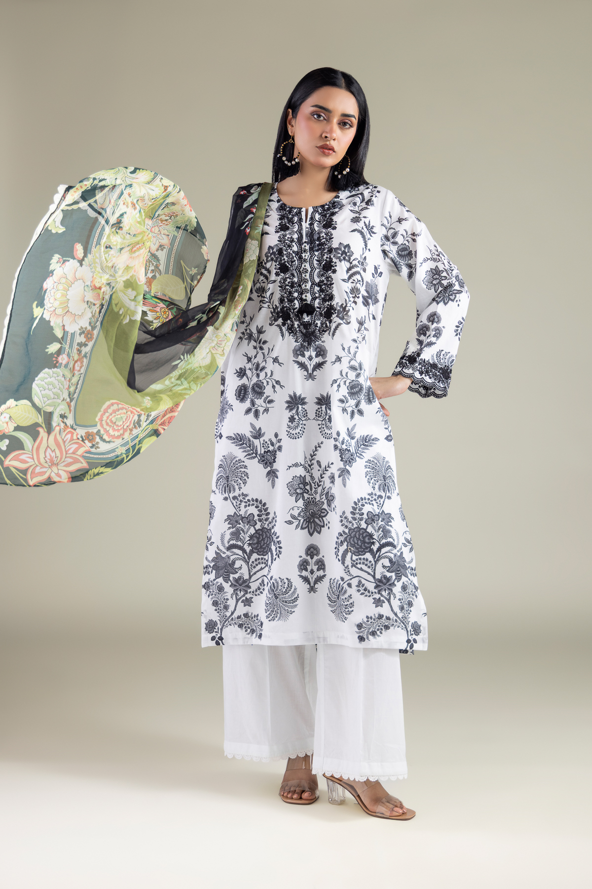 Embroidered Textured Lawn Fabrics 3 Piece - A22-26-214FH1-VG