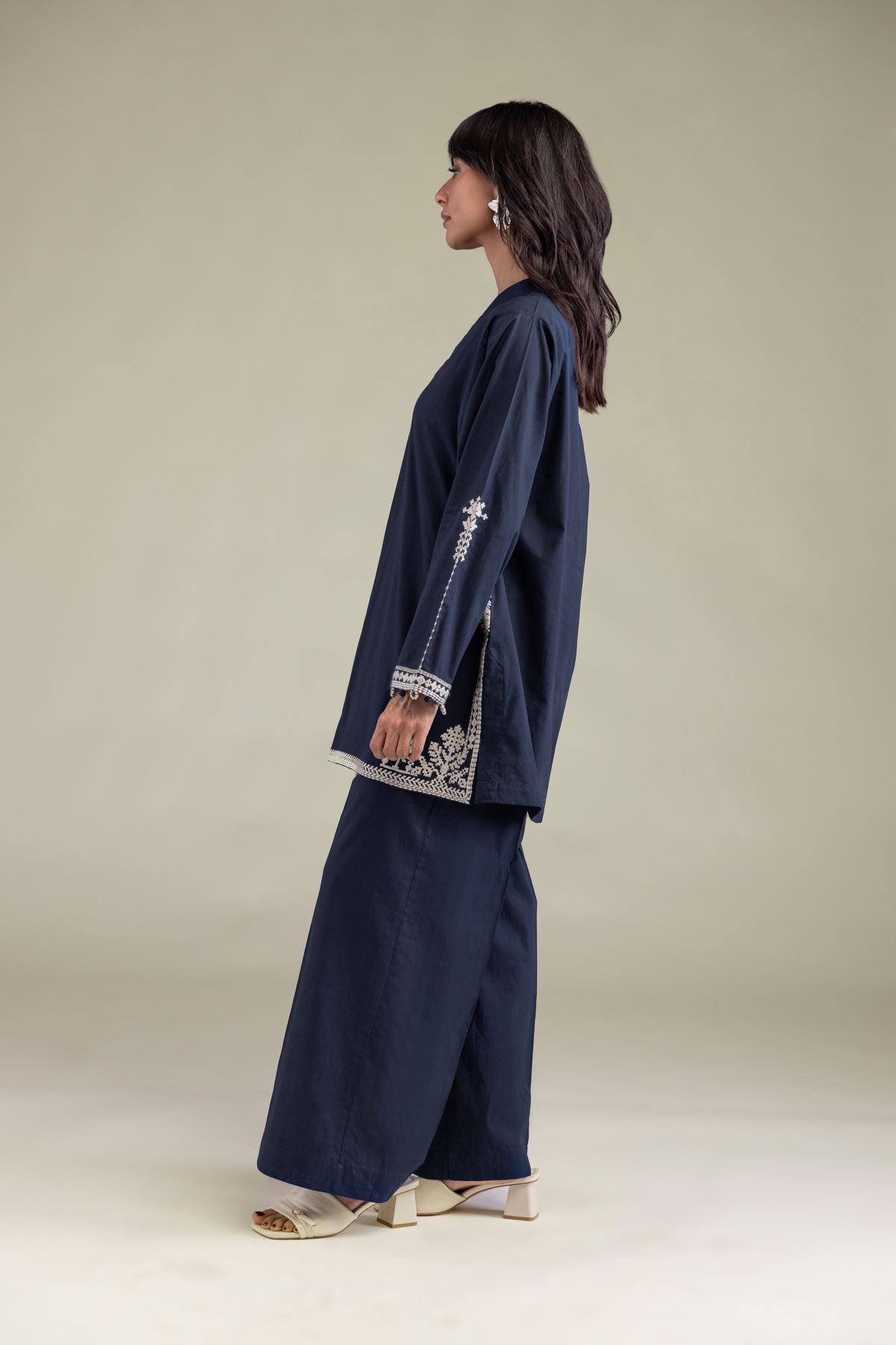 Dyed Cambric Solid Navy Pants - 25-08-12E8-09TB-VG