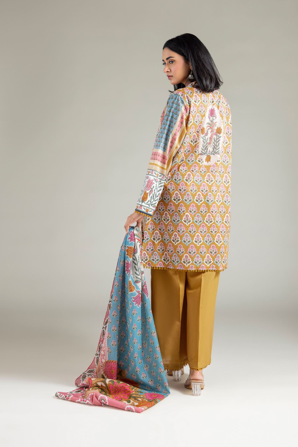 Printed Cambric Floral Tailored 3-piece - T-A22-26-218FH1-VG