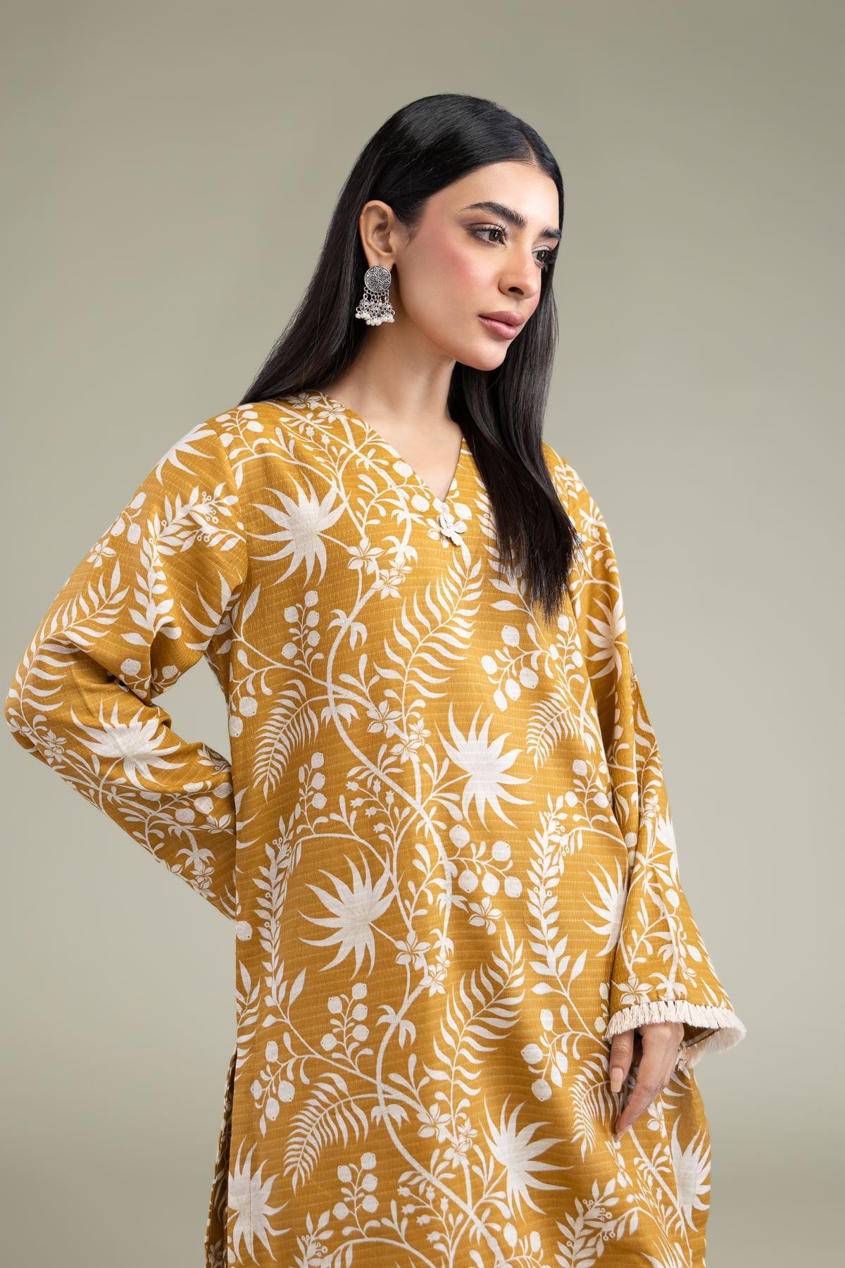 Printed Cotton Dobby Floral Cotton Kurta - 1-26-247-A-G1-VG
