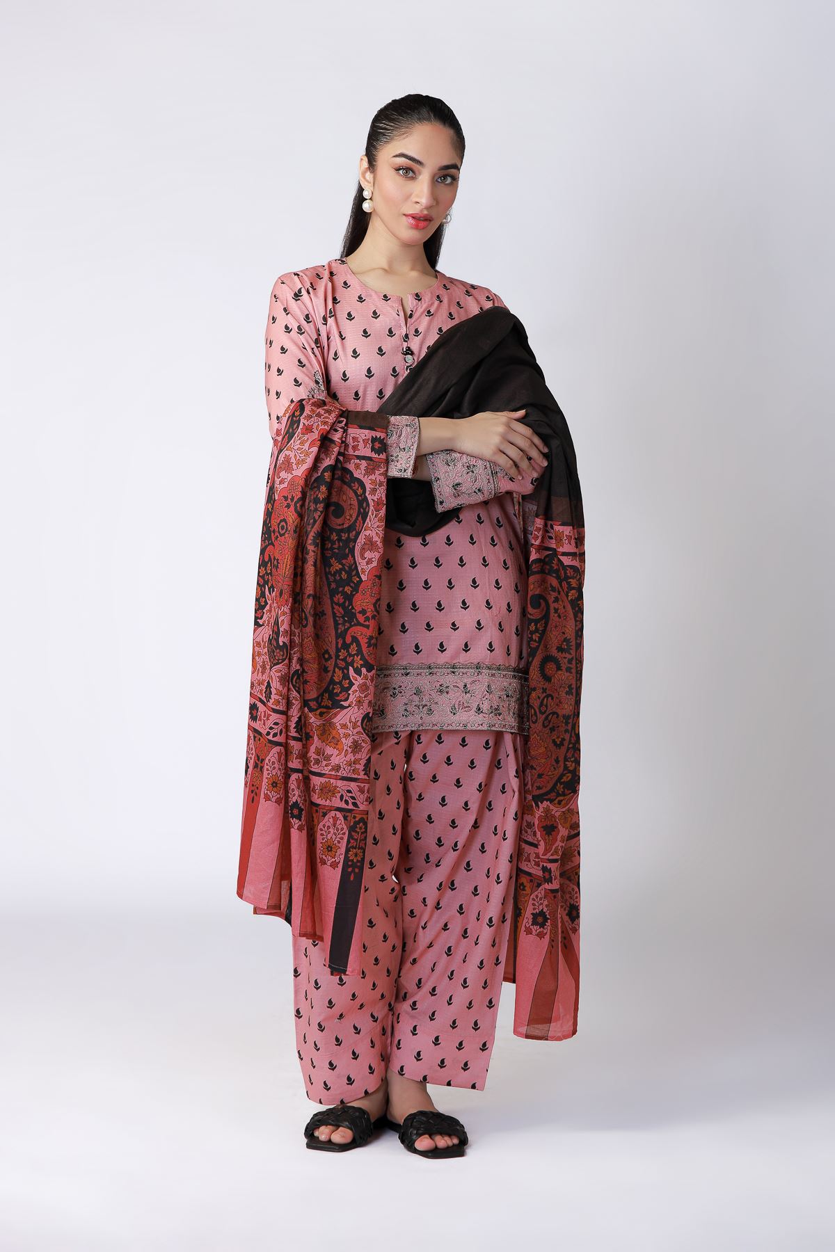 Printed Cotton Square Dupatta - 1-26-223-A-A1-VG