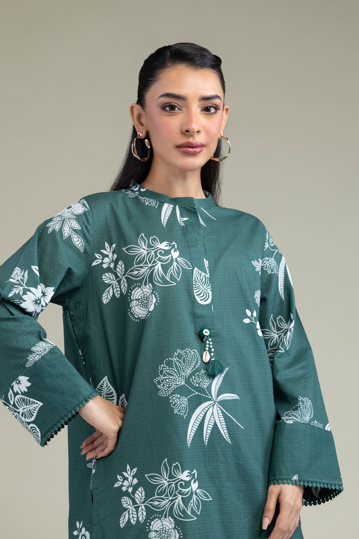 Printed Cotton Dobby Floral Cotton Kurta - 1-26-211-A-I1-VG