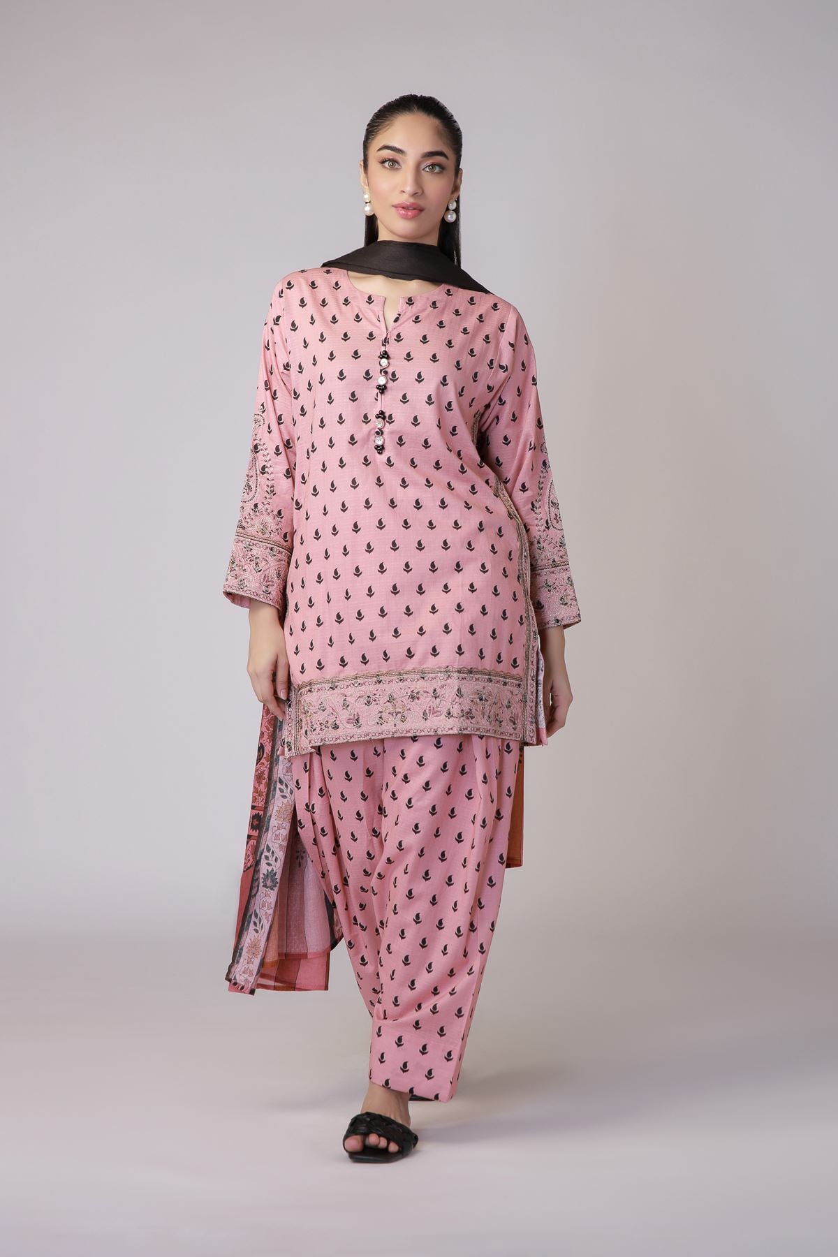 Printed Cotton Square Dupatta - 1-26-223-A-A1-VG