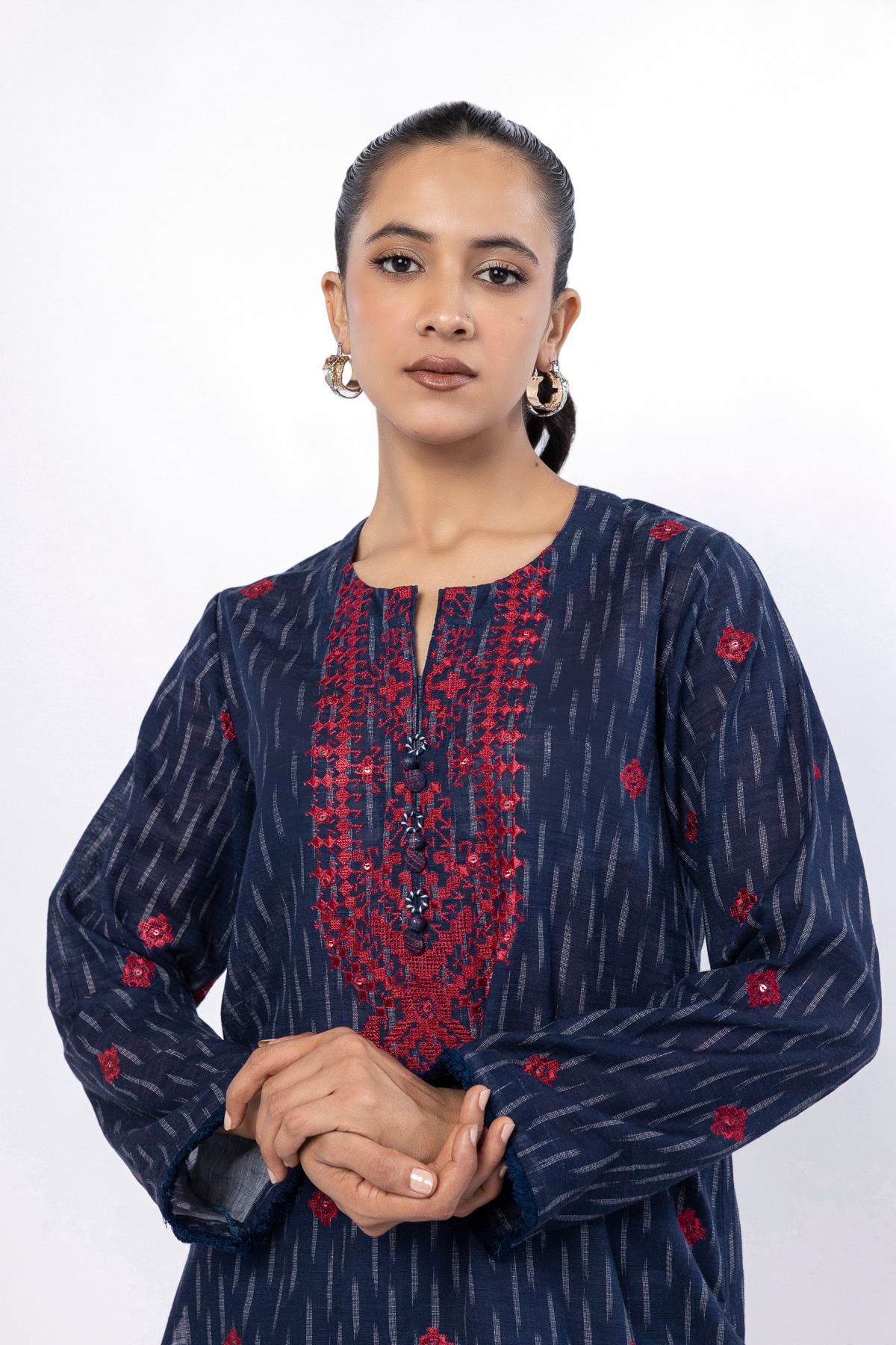 Embroidered Khaddar Fabrics 2 Piece | Top and Bottom - KW57A-VG