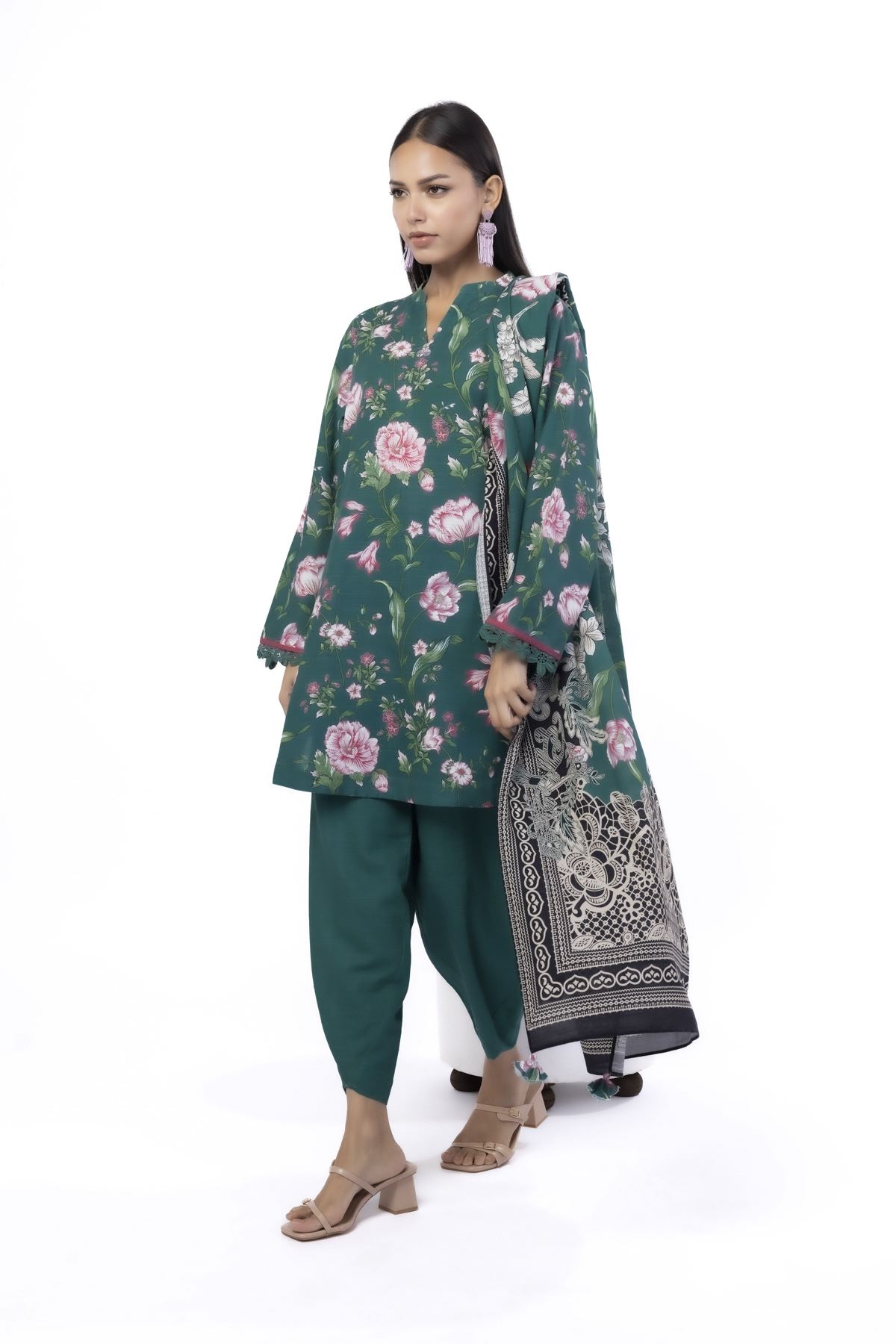 Printed Khaddar Tailored 3 Piece - MT23AST-VG