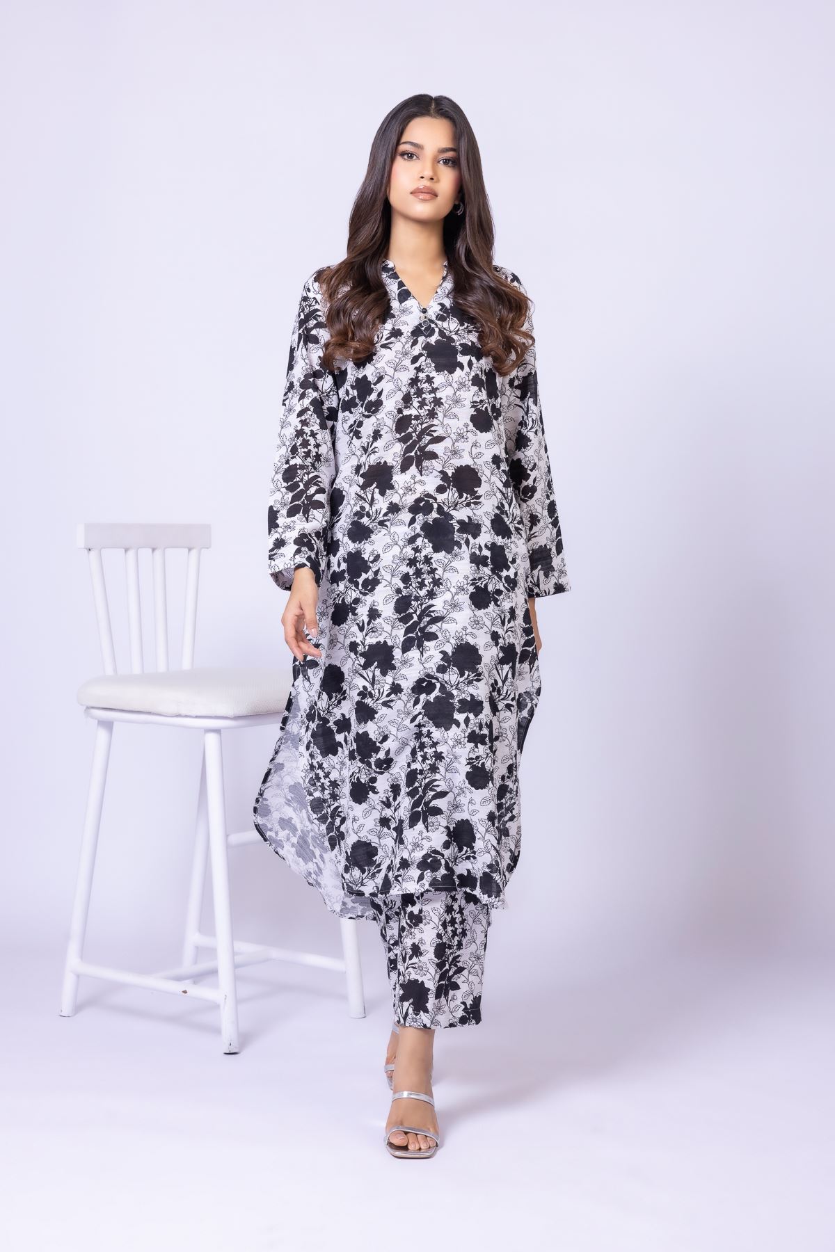 Printed Textured Cotton Pants - 25-09-11E7-09BA-VG
