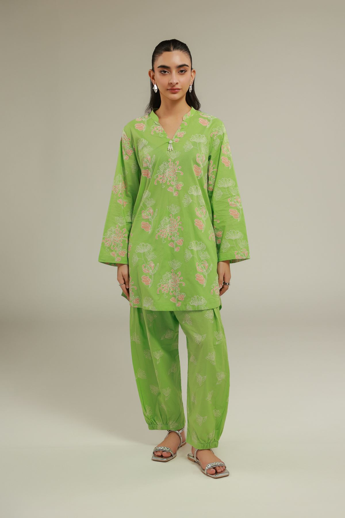 Cambric Green Cambric Kurta - 1-26-145-A-C-VG