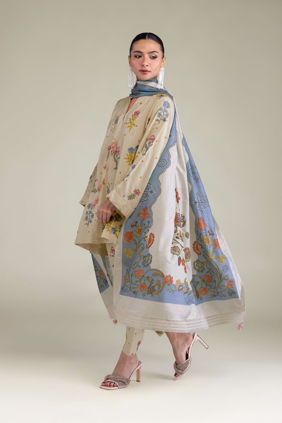 Embroidered Polyester Silk Polyester Silk Dupatta - 2-26-206-A-E1-VG