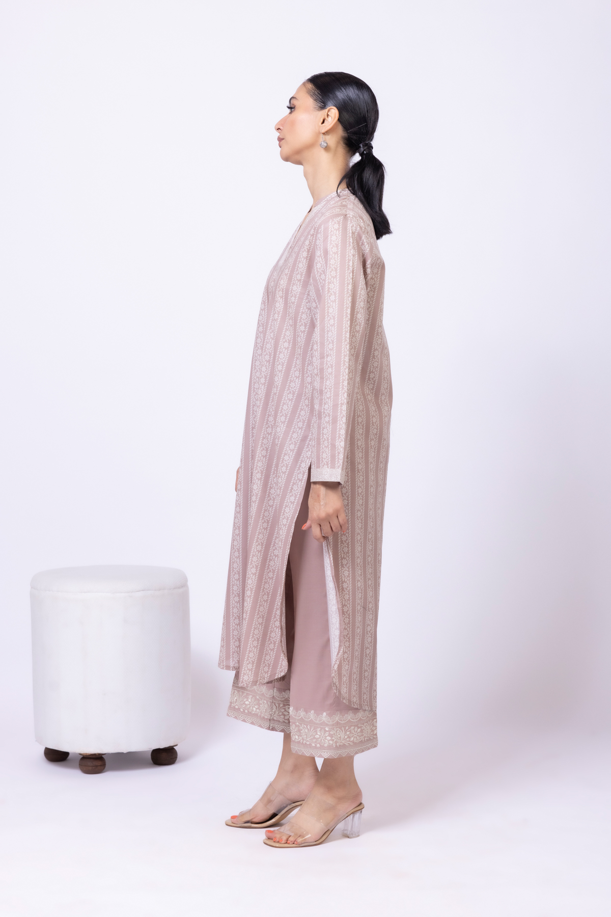 Printed Cambric Kurta - 25-04E43-04TB-VG