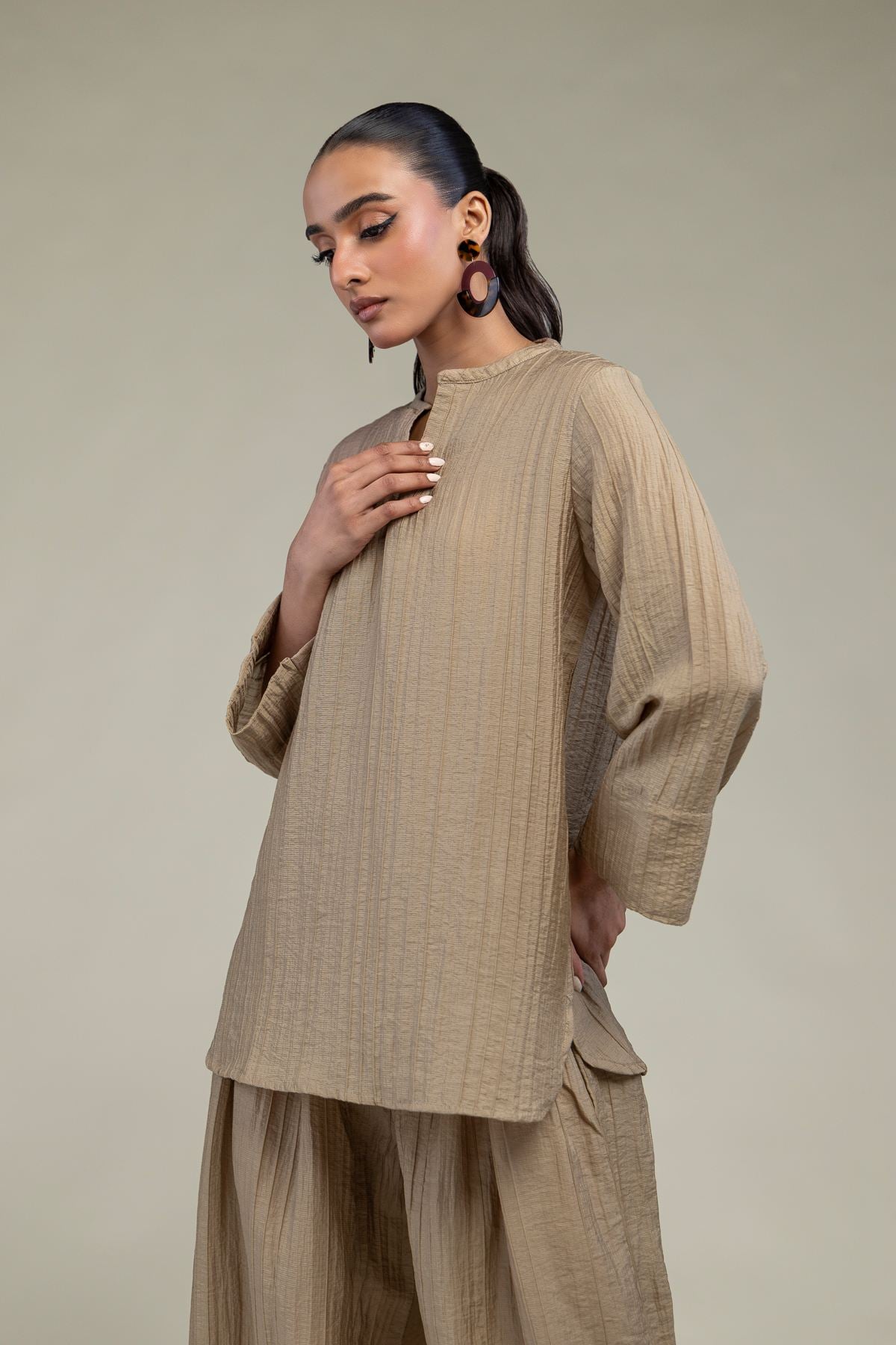 Dyed Blended Crinkle Tunic - 2-26-202-A-D-VG