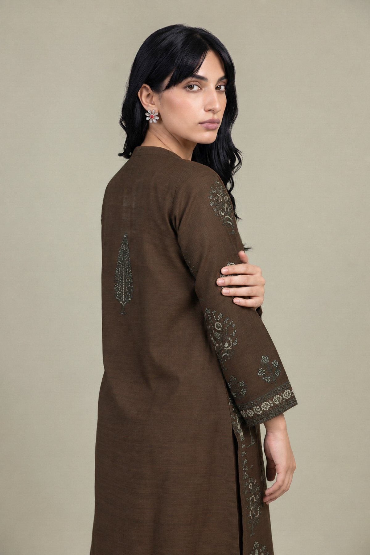 Printed Light Khaddar Kurta - 2-26-308-A-G1-VG