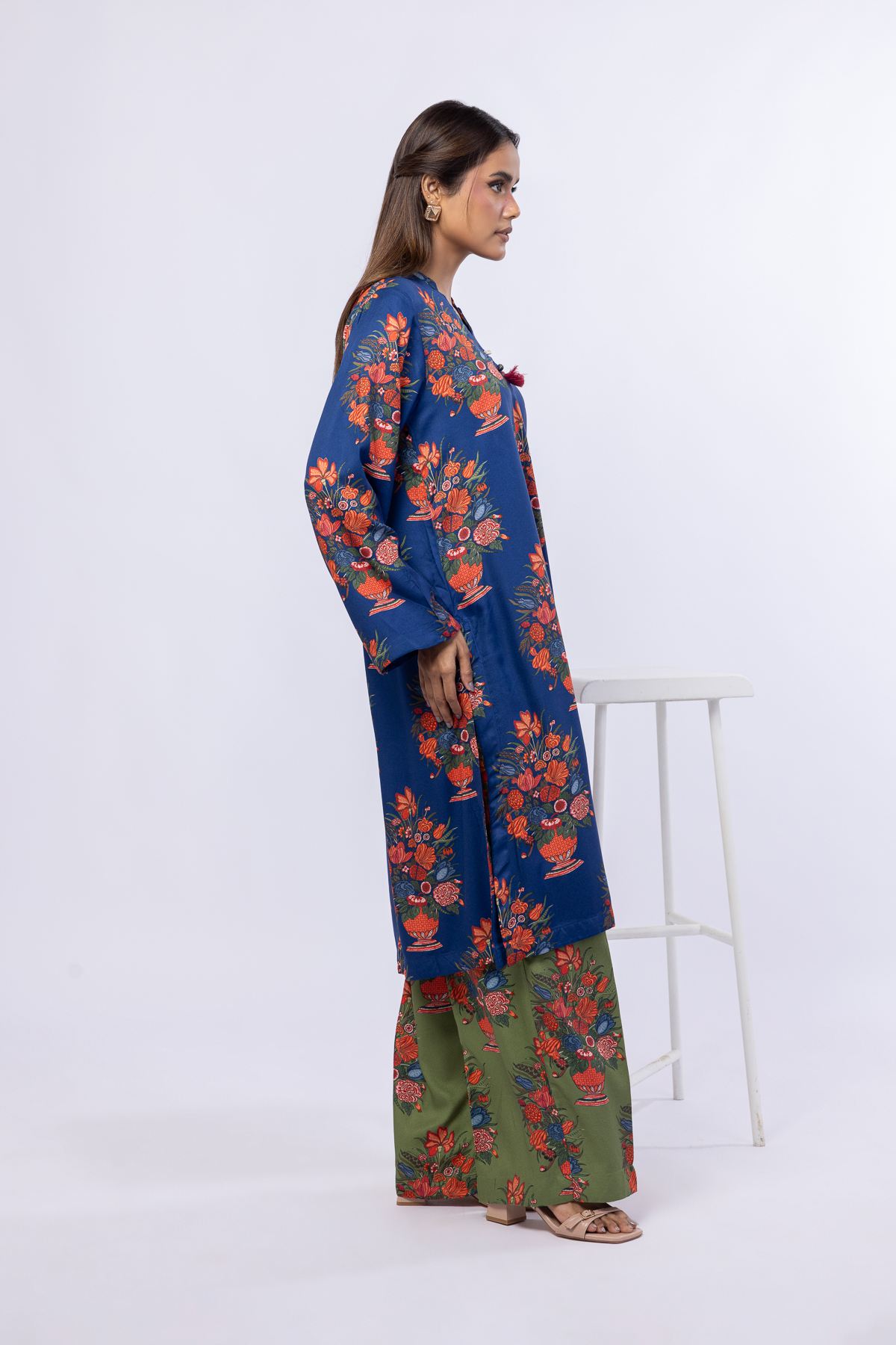 Printed Viscose Crepe Pants - 25-07-7E9-04BB-VG