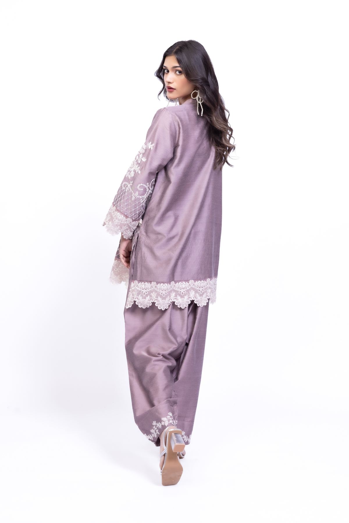 Embroidered Raw Silk Kurta - 25-10-11E1-07TA-VG