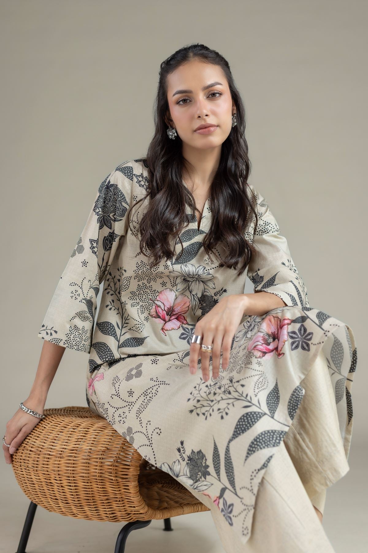Printed Cotton Dobby Kurta - 25-00-X2-08TB-VG