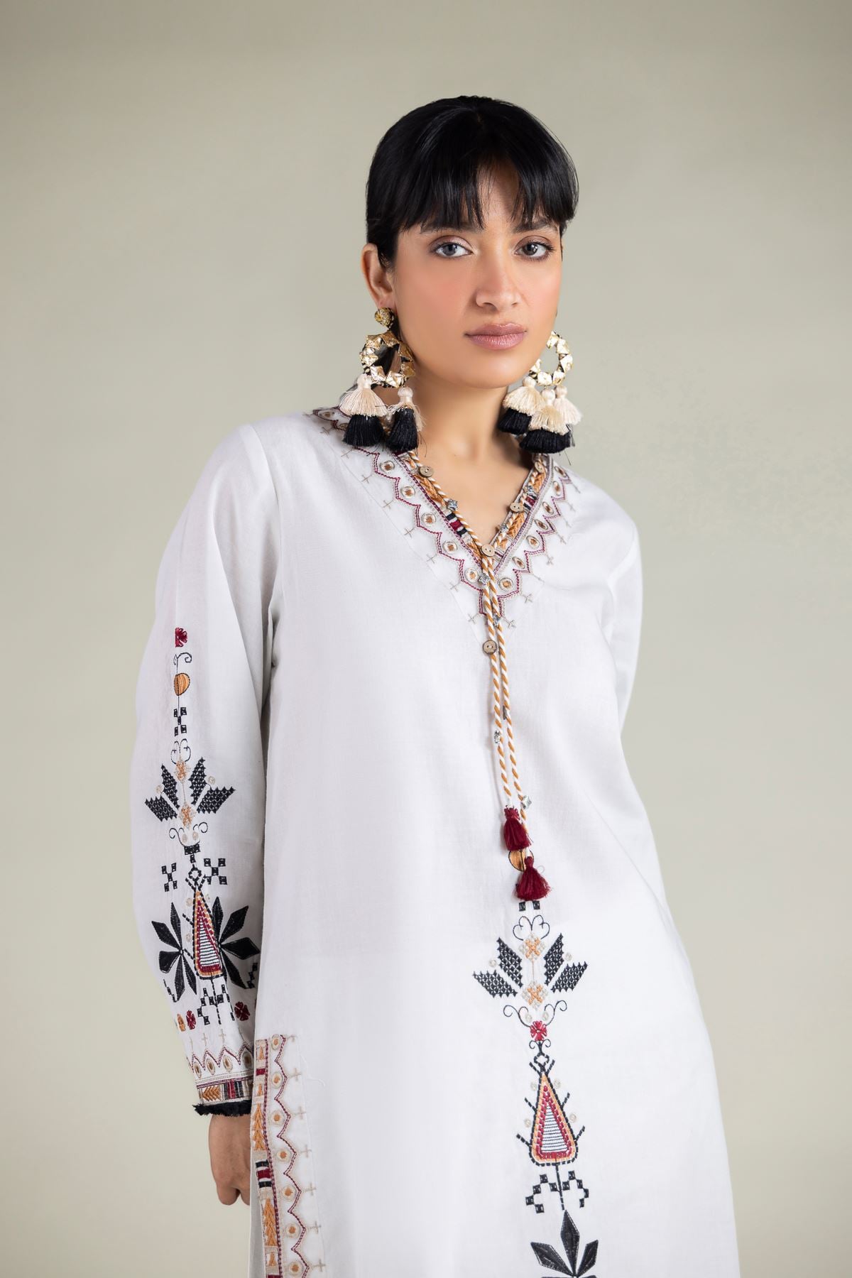Embroidered Cambric Fabrics 2 Piece | Top and Bottom - A11-26-111FE1-VG