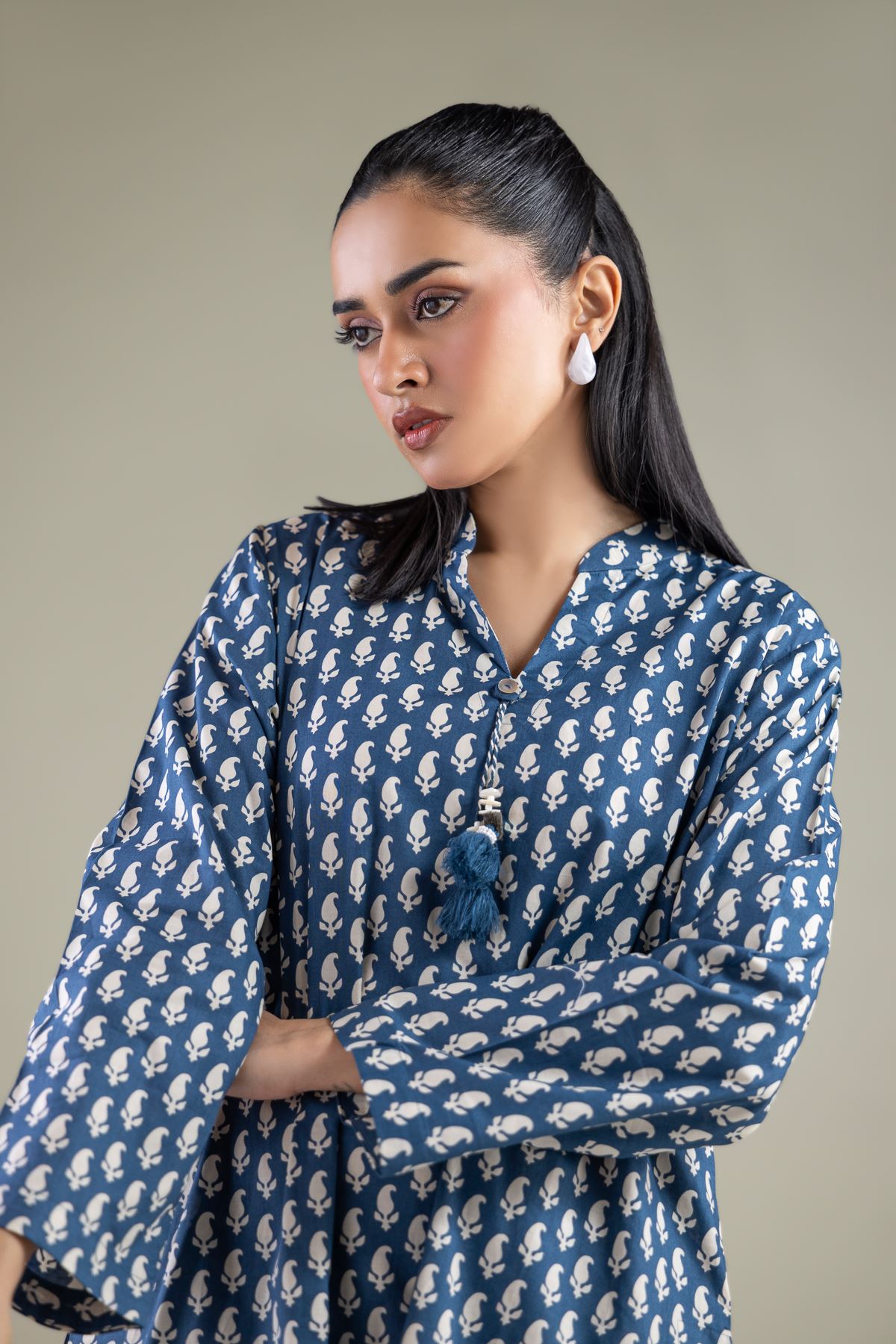 Printed Cambric Geometric Cambric Suit - 1-26-145-A-C-VG