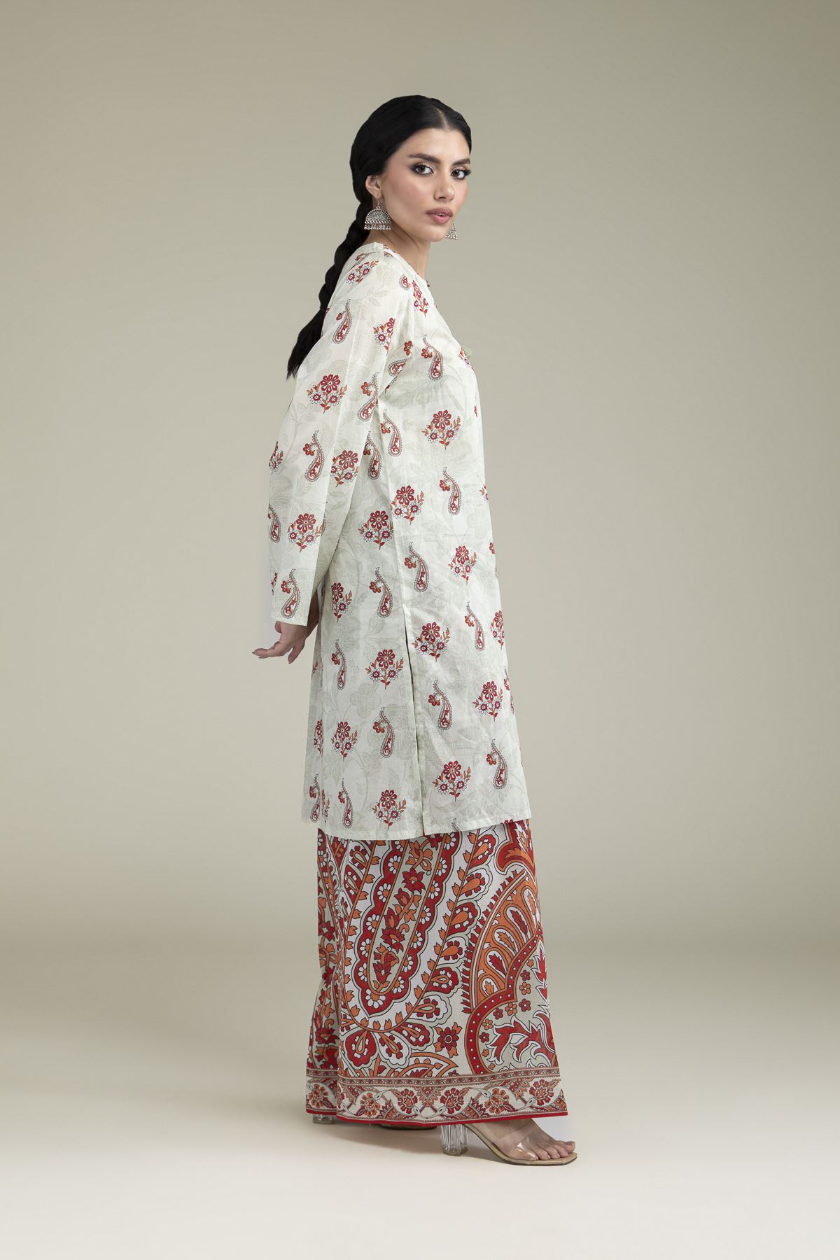 Printed Lawn Fabrics 2 Piece | Top and Bottom - A22-26-214FH1-VG